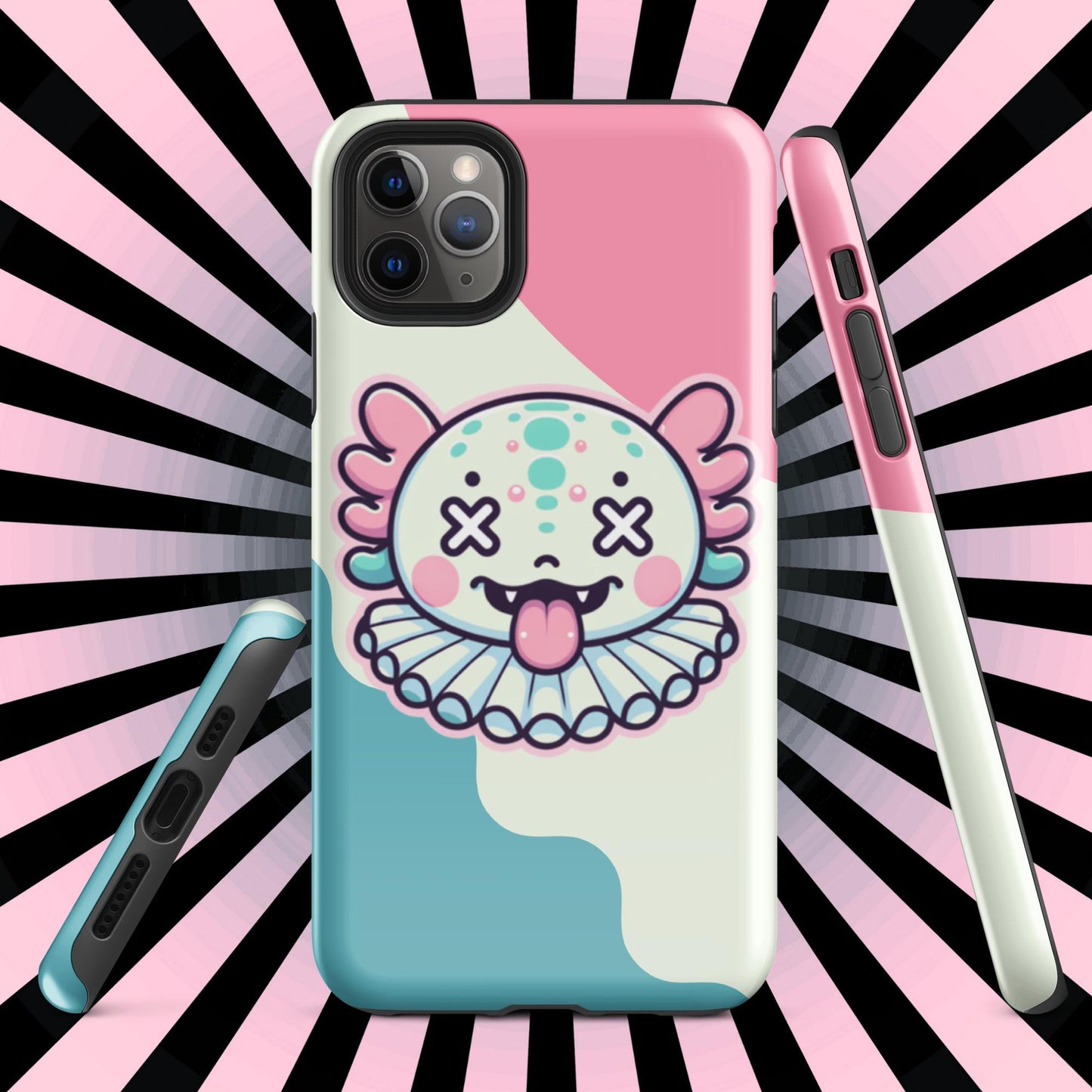 Weirdcore Creepy Cute Grunge Axolotl Clown Clowncore Tough Case for 11-15 iPhone®