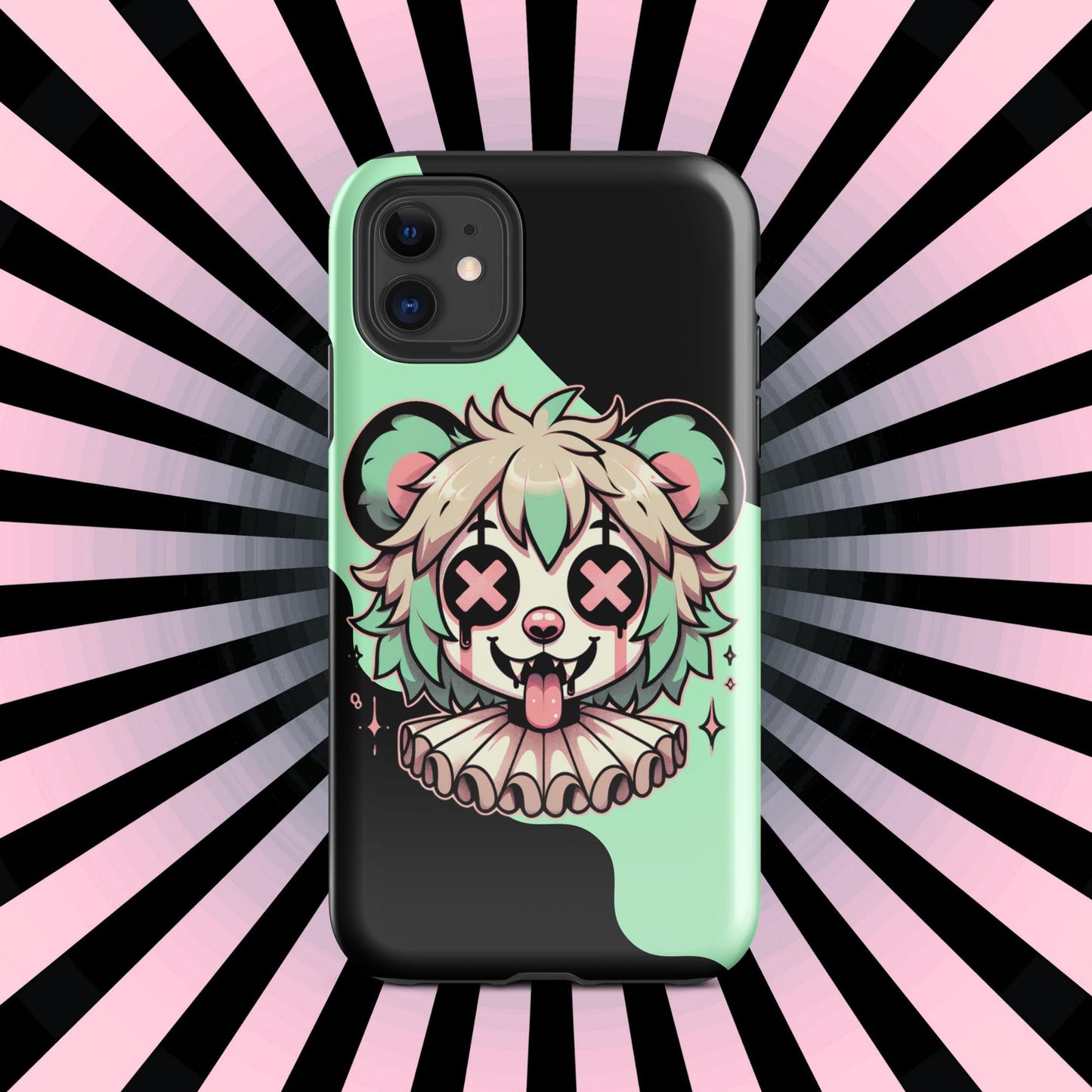 Cute Weirdcore Gore Hyena Clown Clowncore Grunge Pastel Goth Tough Case for iPhone® Glossy or Matte