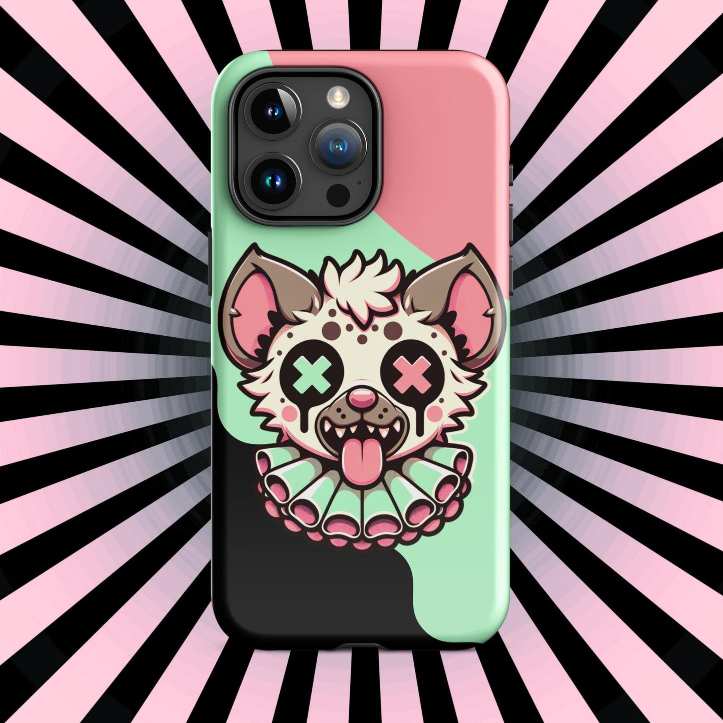 Creepy Weirdcore Gore Hyena Clown Clowncore Grunge Pastel Goth Tough Case for iPhone® Glossy or Matte