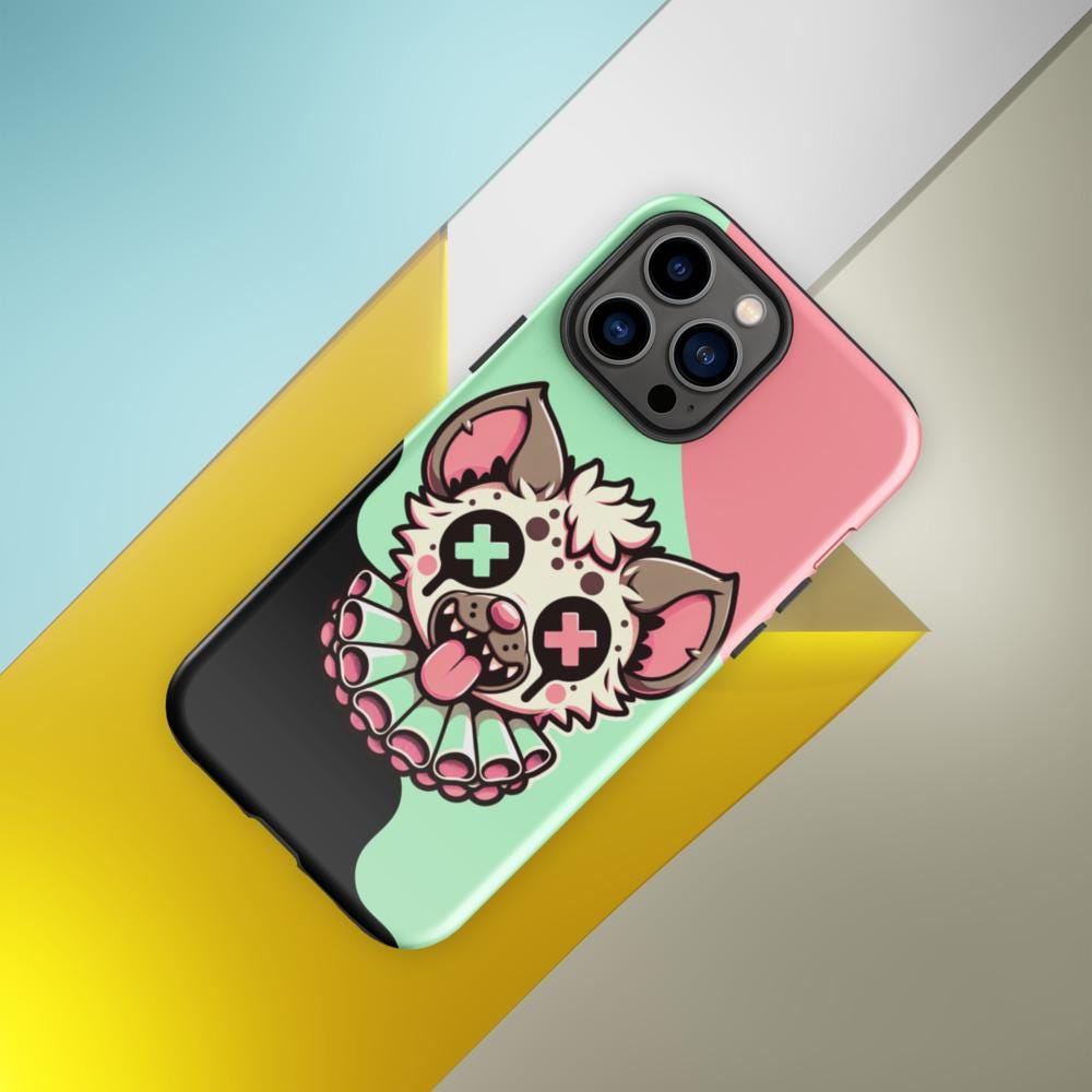 Creepy Weirdcore Gore Hyena Clown Clowncore Grunge Pastel Goth Tough Case for iPhone® Glossy or Matte