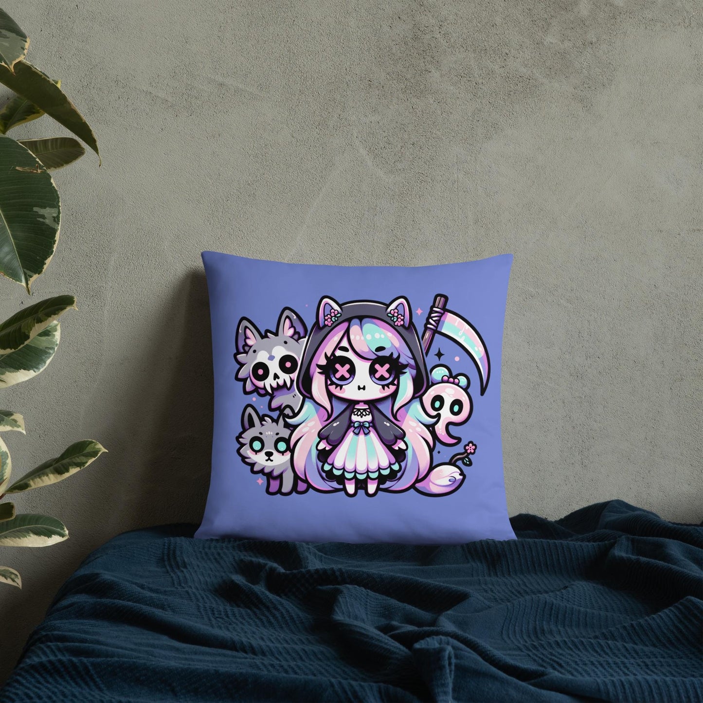 Loki's Daughter Hel Throw Pillow Asgard Pastel Goth Grunge Room Decor Decorative Pillow