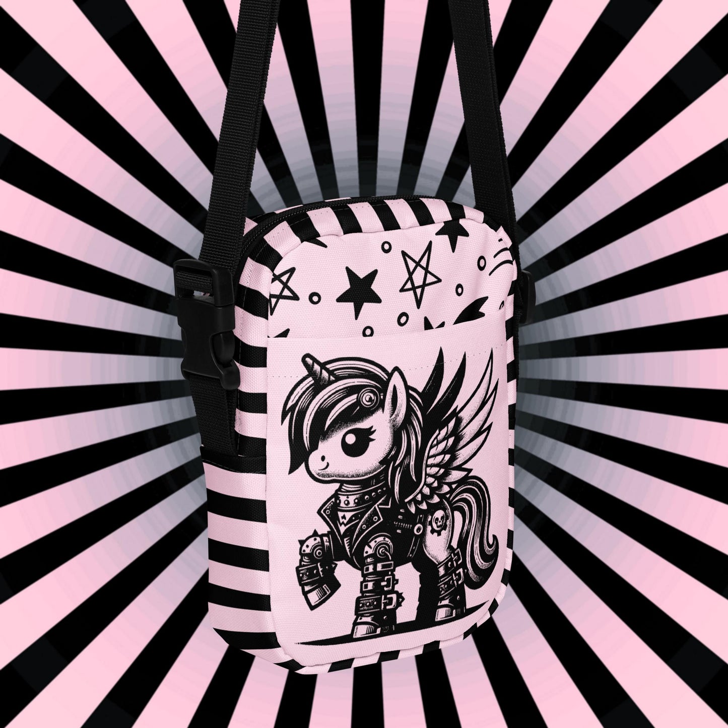 Cute Cyberpunk Unicorn Pegasus Crossbody Bag Weirdcore Pastel Goth Grunge Sling Bag Purse