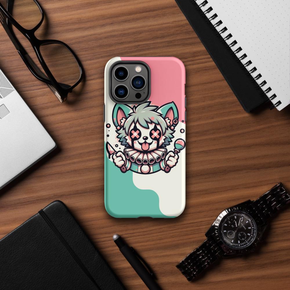 Creepy Cute Weirdcore Psycho Hyena Clown Clowncore Grunge Pastel Goth Tough Case for iPhone® Glossy or Matte