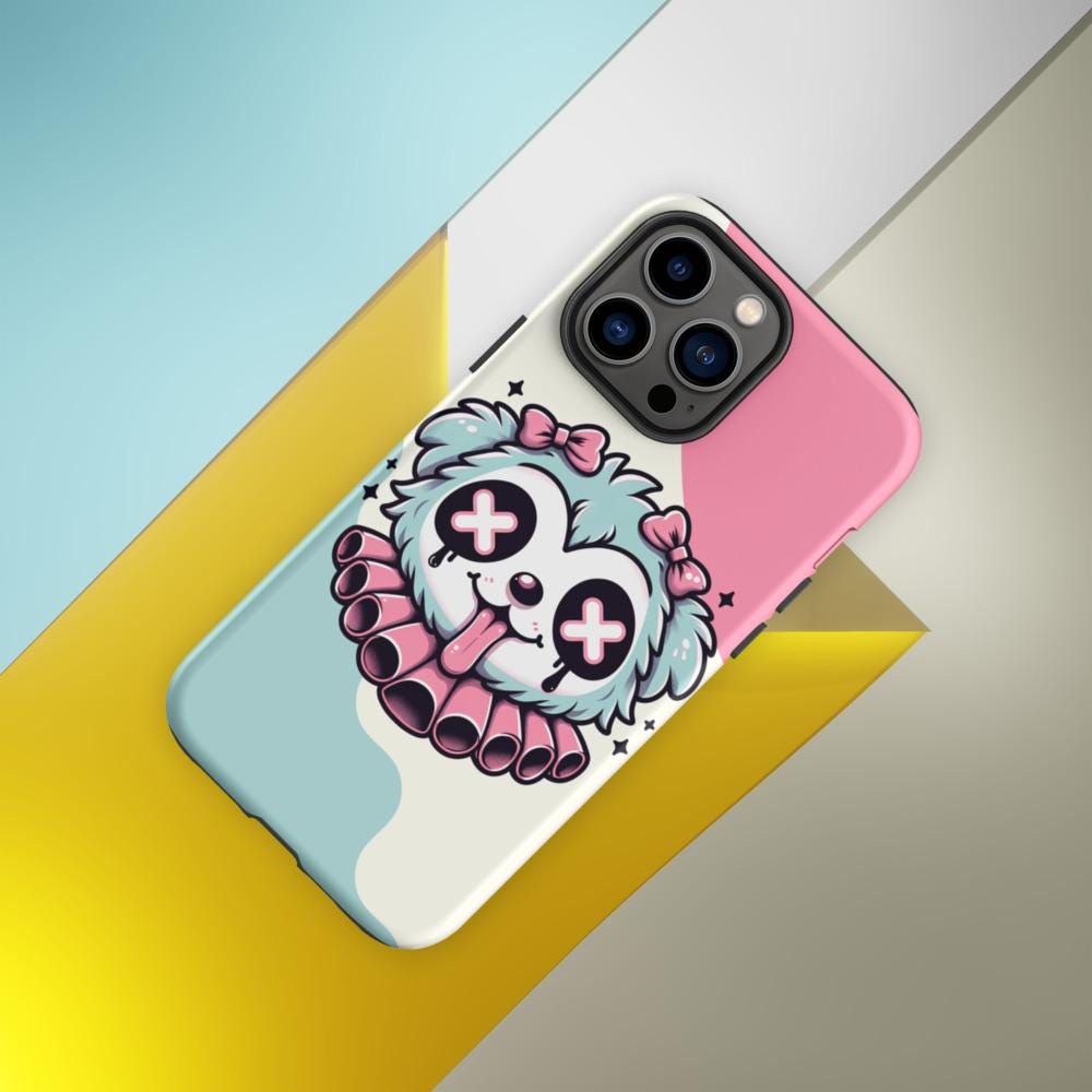 Creepy Cute Gore Clowncore Puppy Dog Grunge 11-15 Tough iPhone Case