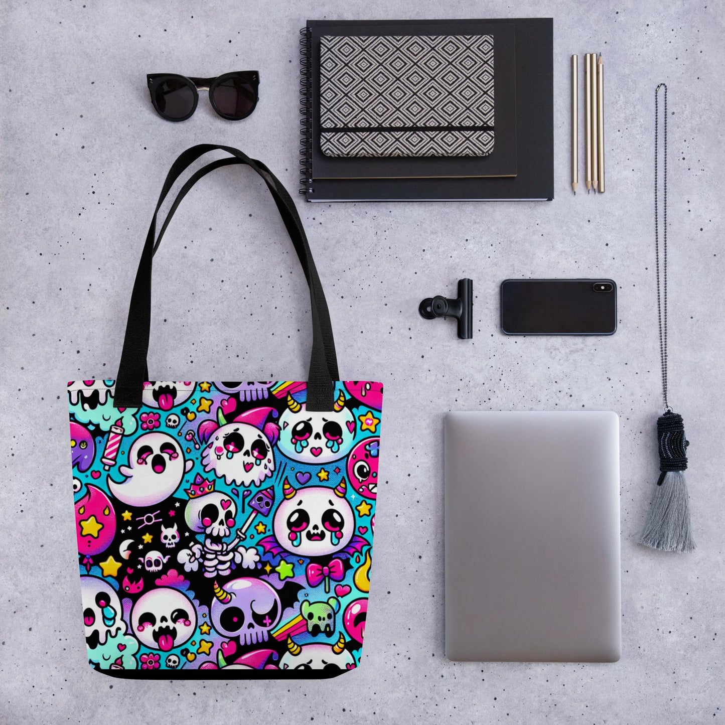 TOTE BAG Gothic Grunge Neon Goth Darkcore Weirdcore Bubble Ghost Gore Stuff Dark Aesthetic Halloween Tote Bag