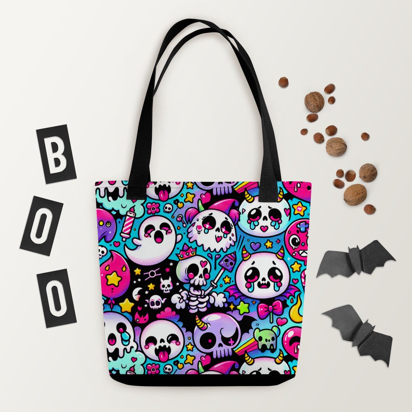 TOTE BAG Gothic Grunge Neon Goth Darkcore Weirdcore Bubble Ghost Gore Stuff Dark Aesthetic Halloween Tote Bag