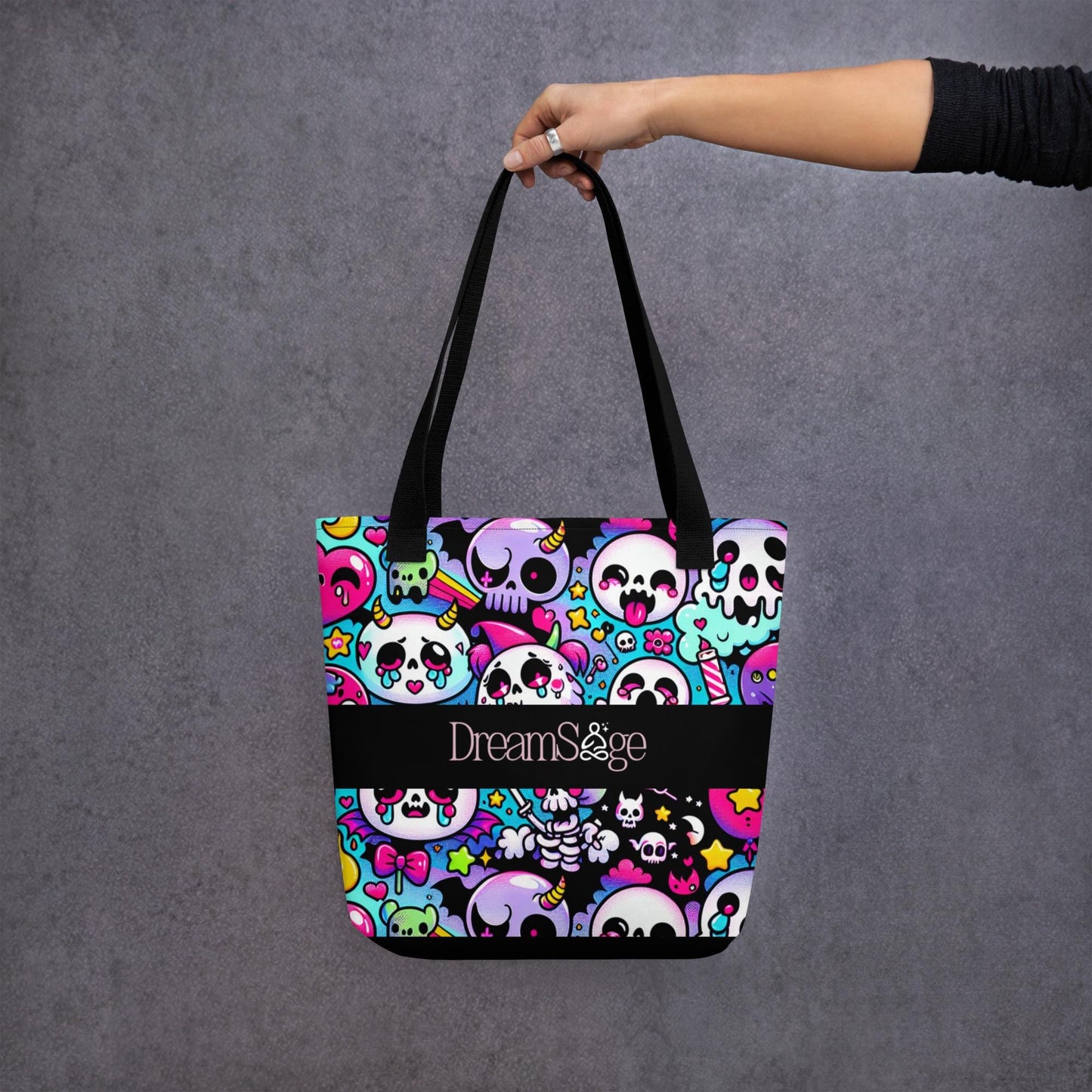 TOTE BAG Gothic Grunge Neon Goth Darkcore Weirdcore Bubble Ghost Gore Stuff Dark Aesthetic Halloween Tote Bag