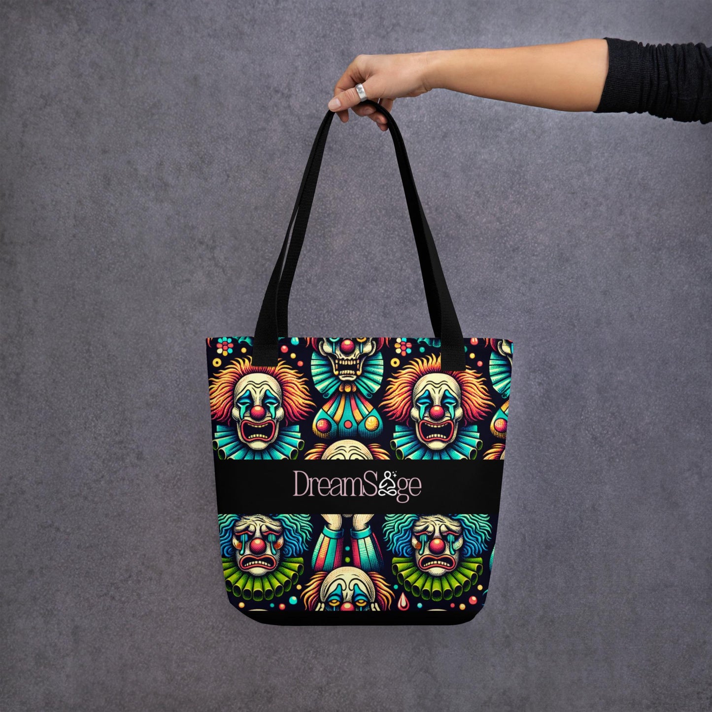 TOTE BAG Gothic Grunge Goth Darkcore Weirdcore Clowncore Spooky Clowns Dark Aesthetic Halloween Tote Bag