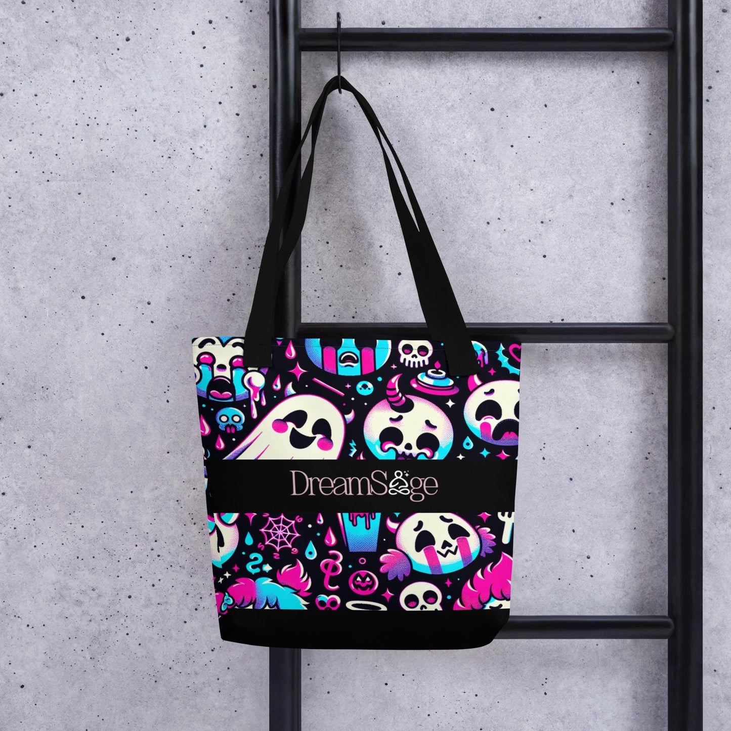 TOTE BAG Gothic Grunge Neon Goth Darkcore Weirdcore Creepy Cute Ghosts Dark Aesthetic Halloween Trick or Treat Tote Bag