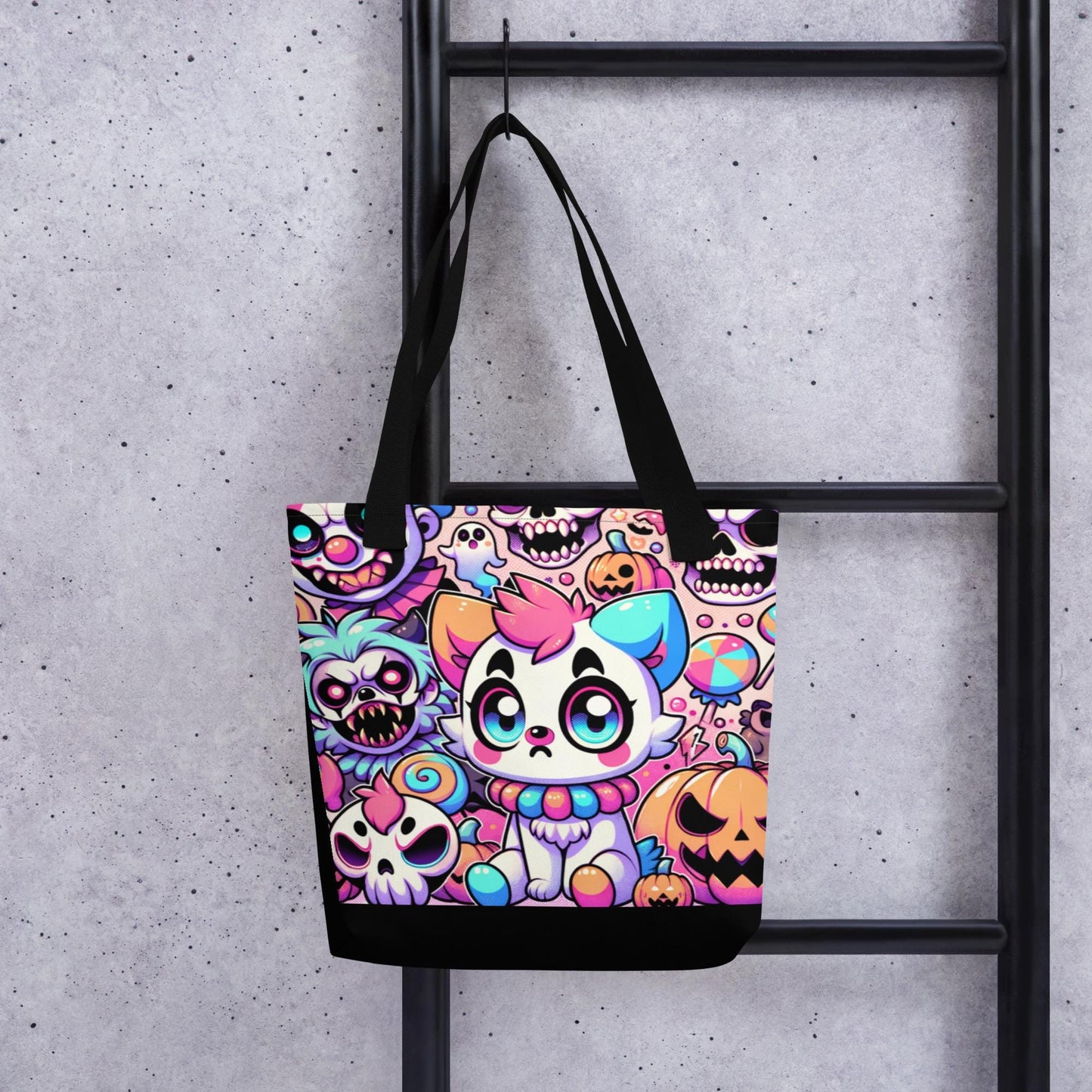 TOTE BAG Gothic Grunge Neon Goth Weirdcore Creepy Circus Hyena Halloween Tote Bag