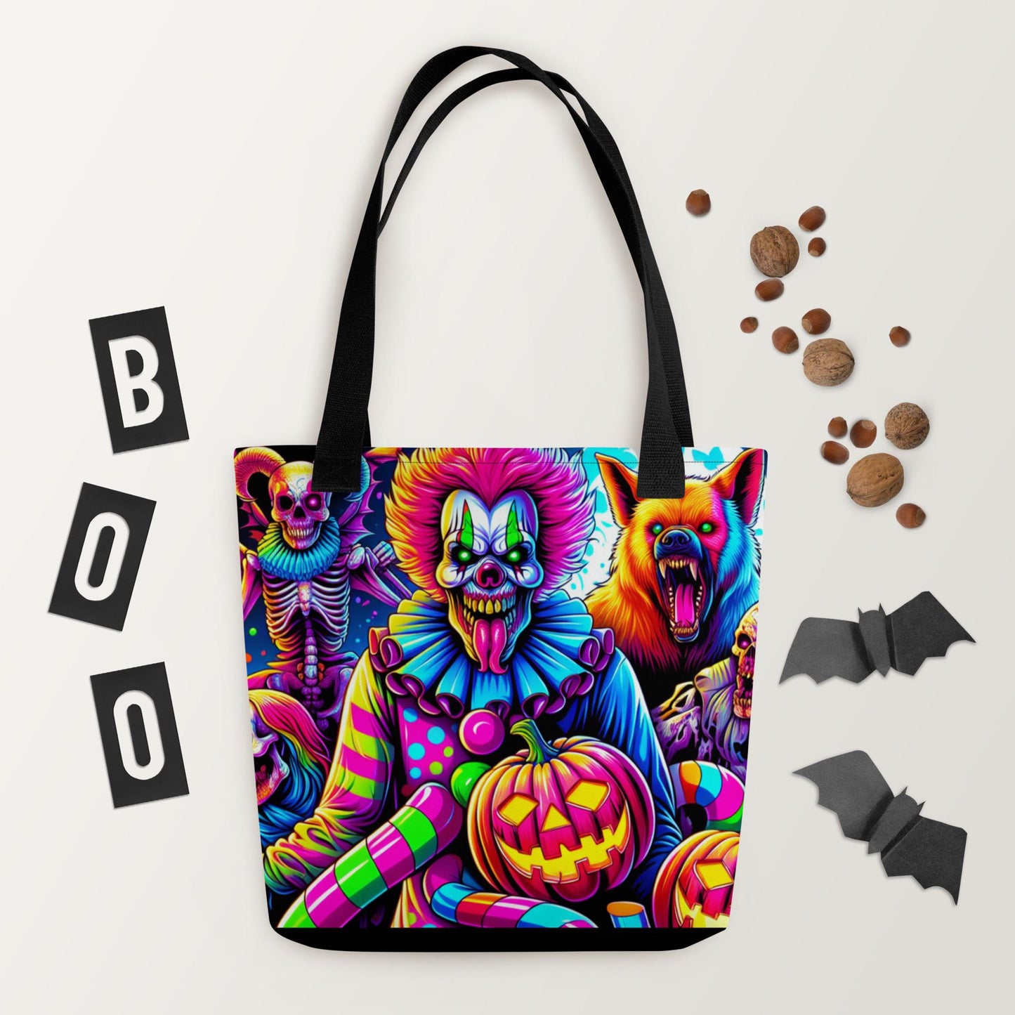 TOTE BAG Gothic Grunge Neon Goth Darkcore Weirdcore Scary Clown Dark Carnival Aesthetic Halloween Tote Bag