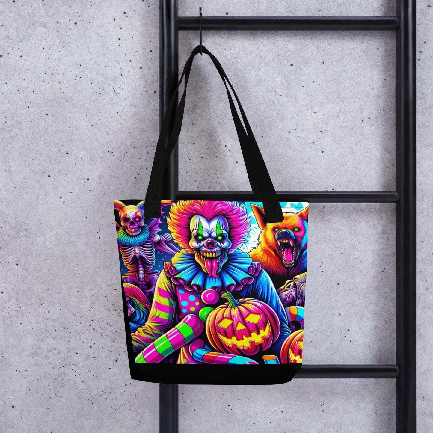 TOTE BAG Gothic Grunge Neon Goth Darkcore Weirdcore Scary Clown Dark Carnival Aesthetic Halloween Tote Bag