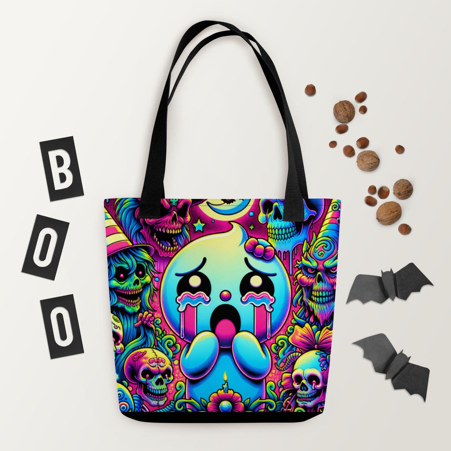 TOTE BAG Gothic Grunge Neon Goth Darkcore Weirdcore It's My Party and I can Scream if I want to Ghost Halloween Tote Bag