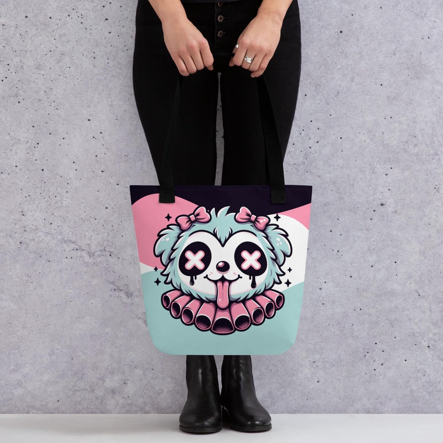 TOTE BAG Gothic Grunge Pastel Goth Weirdcore Clown Puppy Dog Clown Creepy Cute Tote Bag