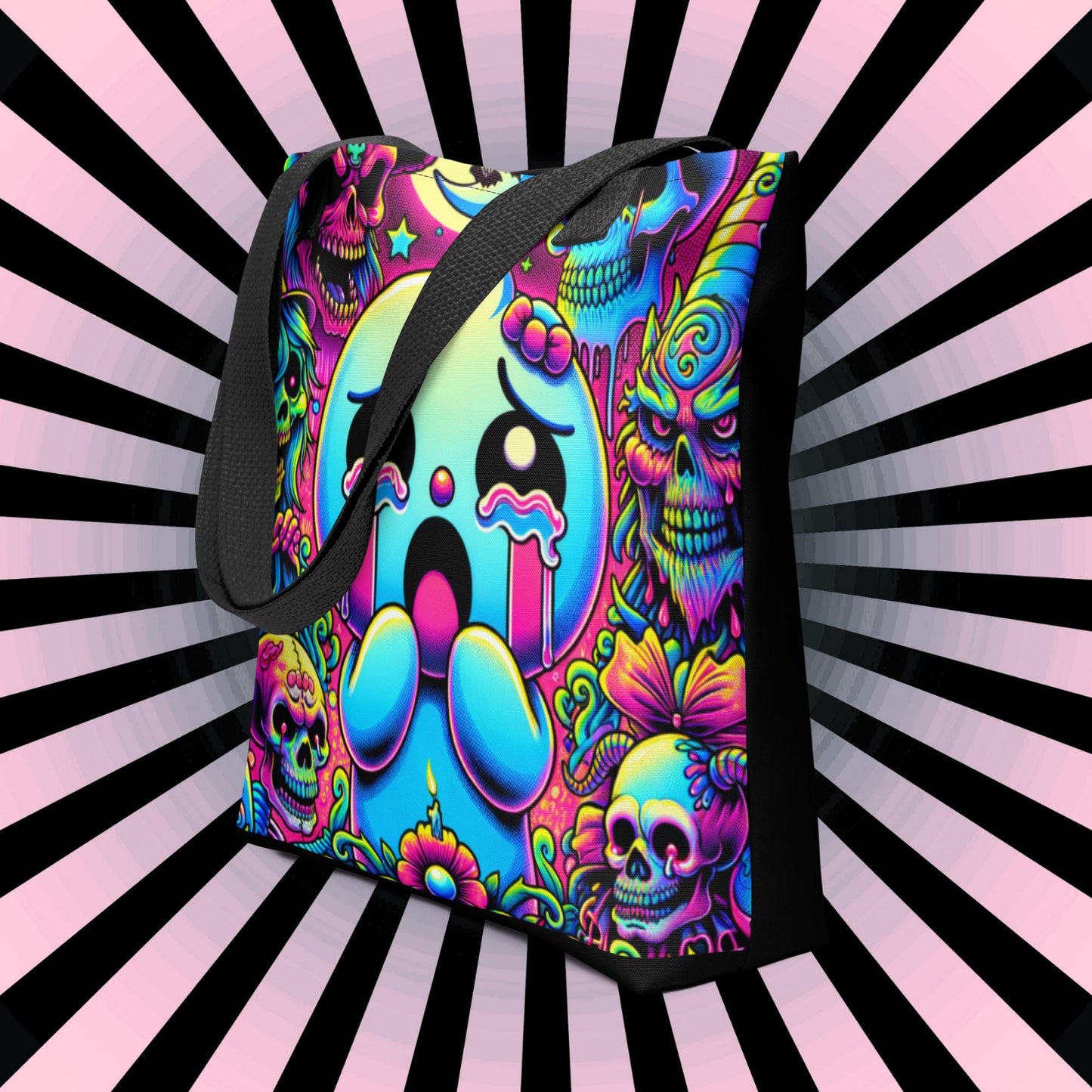 TOTE BAG Gothic Grunge Neon Goth Darkcore Weirdcore It's My Party and I can Scream if I want to Ghost Halloween Tote Bag