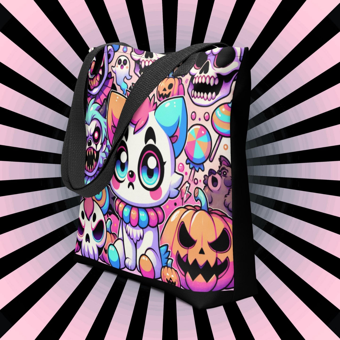TOTE BAG Gothic Grunge Neon Goth Weirdcore Creepy Circus Hyena Halloween Tote Bag