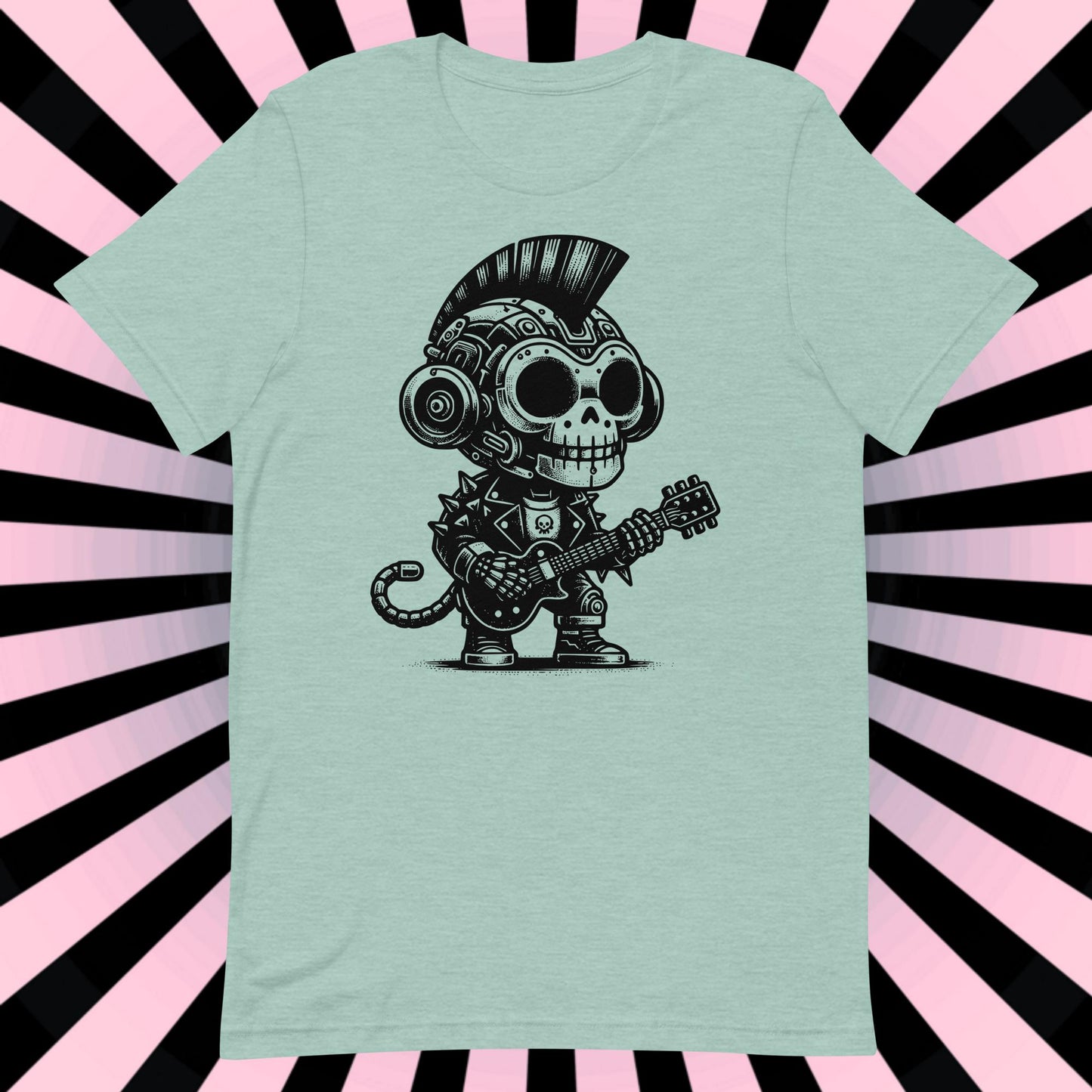 Cyborg Monkey Tee Kawaii Design Cyberpunk Monkey Shirt Y2K Pastel Goth Ethical Techwear in Whimsigoth Warcore Style