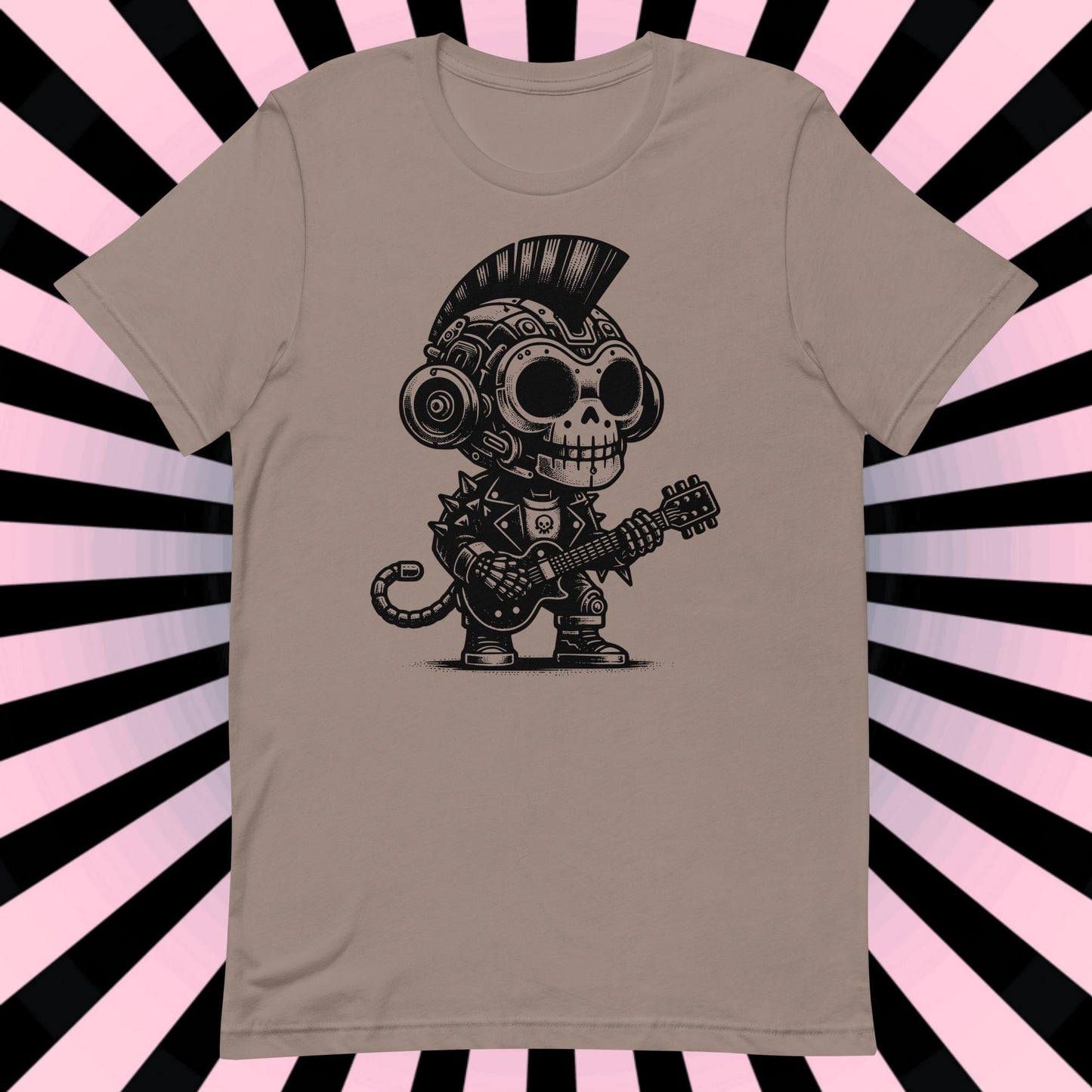 Cyborg Monkey Tee Kawaii Design Cyberpunk Monkey Shirt Y2K Pastel Goth Ethical Techwear in Whimsigoth Warcore Style