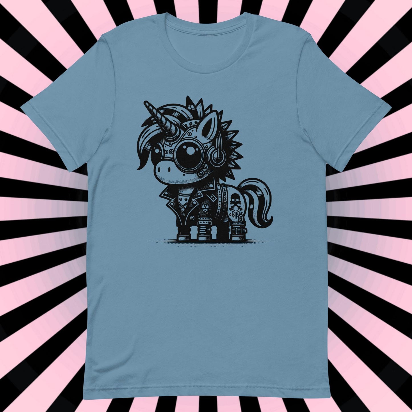 Cyborg Unicorn Tee Kawaii Design Cyberpunk Unicorn Shirt Y2K Pastel Goth Ethical Techwear in Whimsigoth Warcore Style