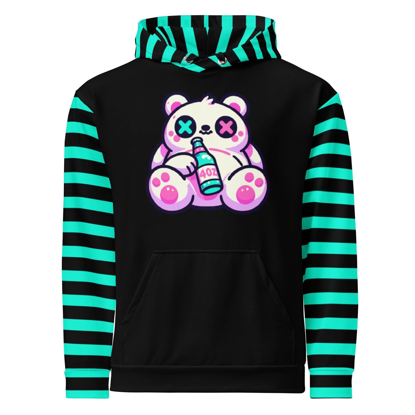 Drunk Weirdcore Bear Graphic Y2K Grunge Unisex Hoodie