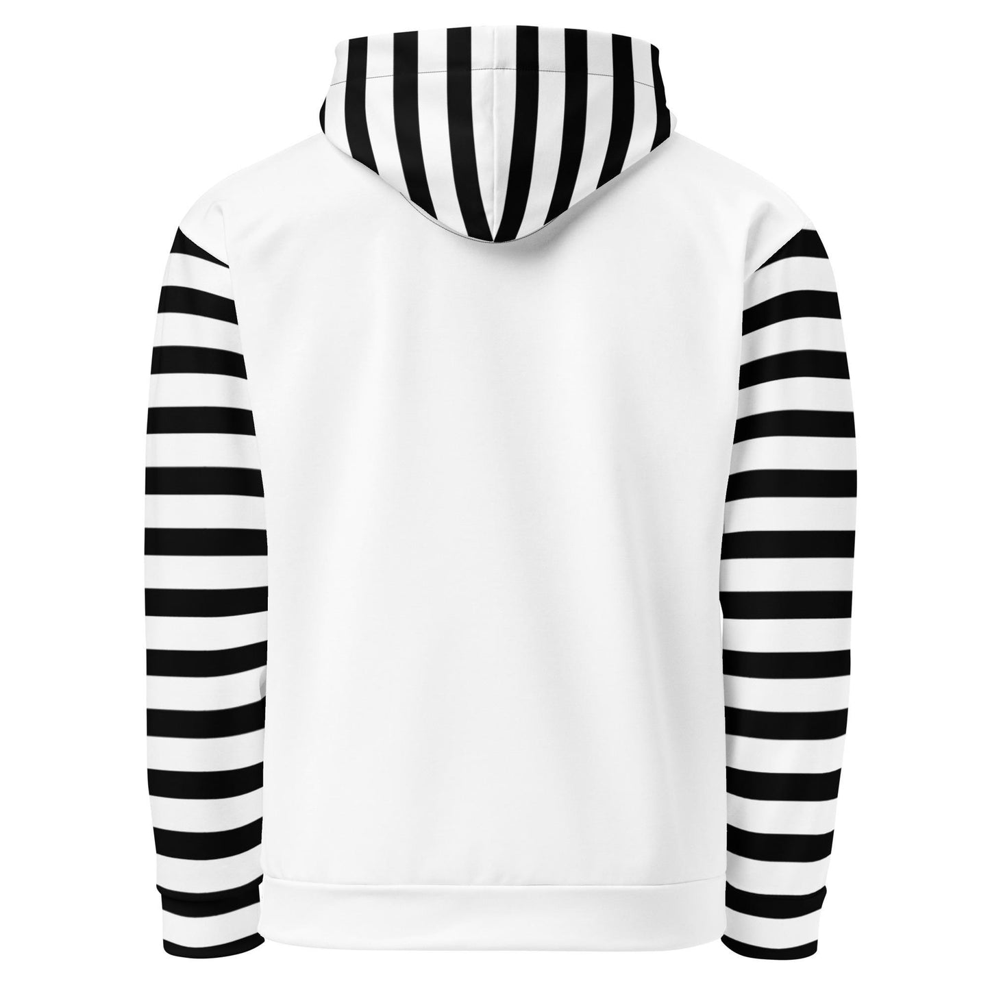 Black and White Screaming Gothic Girl Striped Pastel Goth Grunge Y2K Long Sleeve Unisex Hoodie