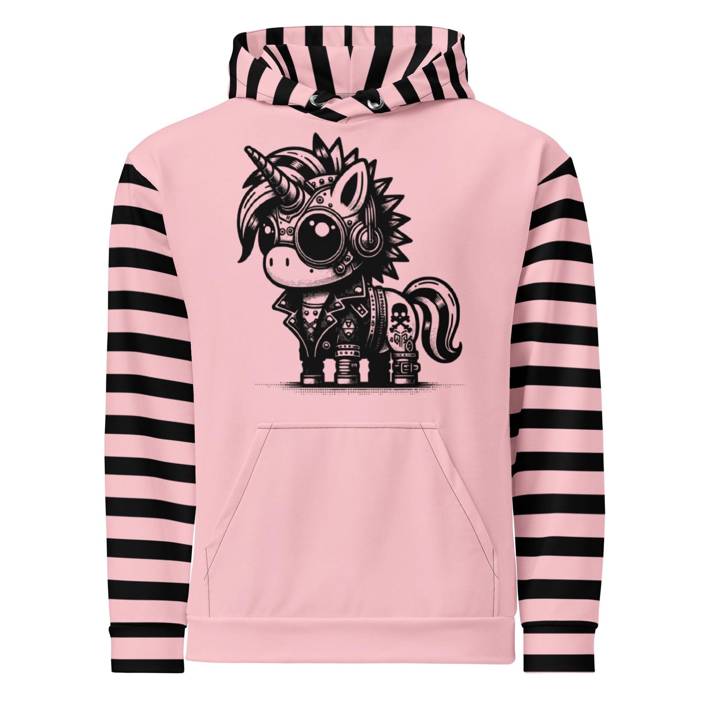 Punkrock Gothic Unicorn Etch Graphic Unisex Hoodie Y2K Grunge Long Sleeve Pastel Goth Hoodie