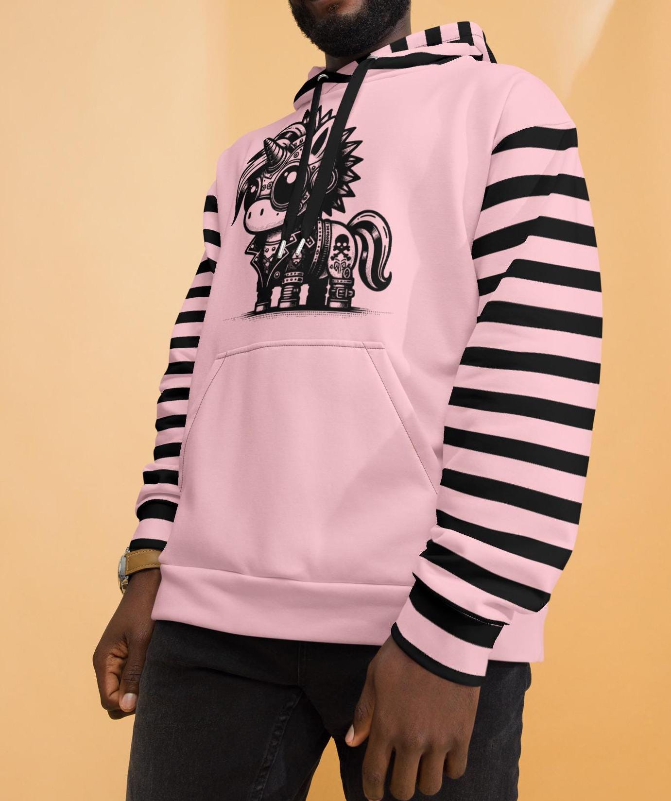 Punkrock Gothic Unicorn Etch Graphic Unisex Hoodie Y2K Grunge Long Sleeve Pastel Goth Hoodie
