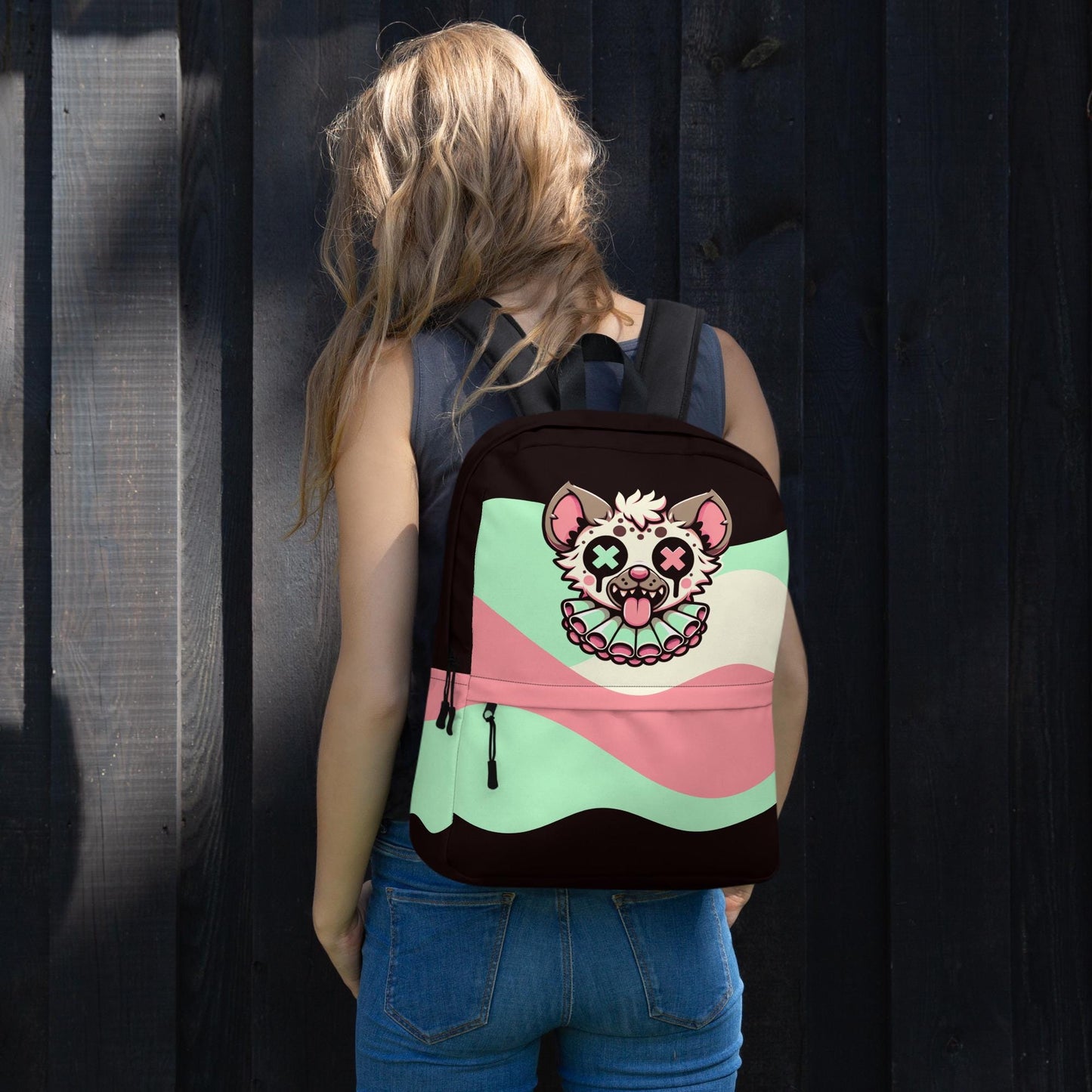 Grunge Weirdcore Hyena Clown Bookbag Pastel Goth Clowncore Gore Knap Sack Book School Bag