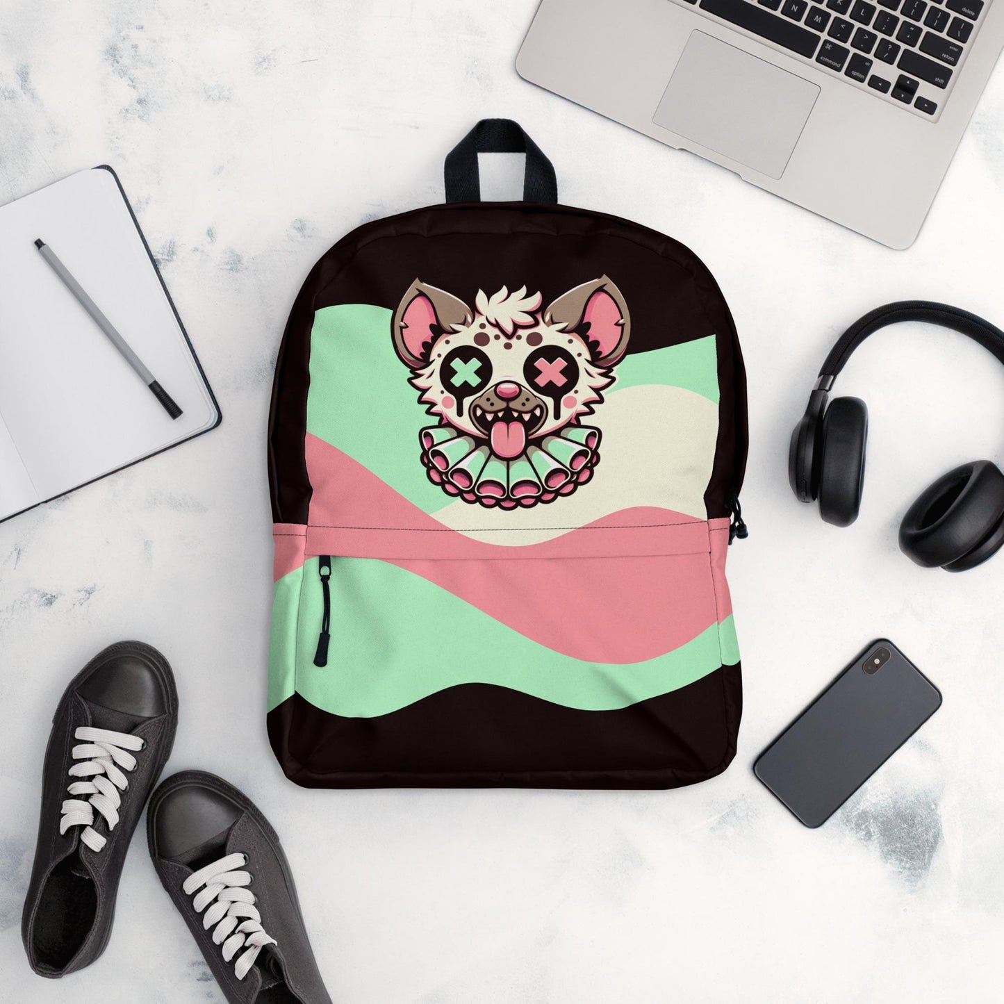 Grunge Weirdcore Hyena Clown Bookbag Pastel Goth Clowncore Gore Knap Sack Book School Bag