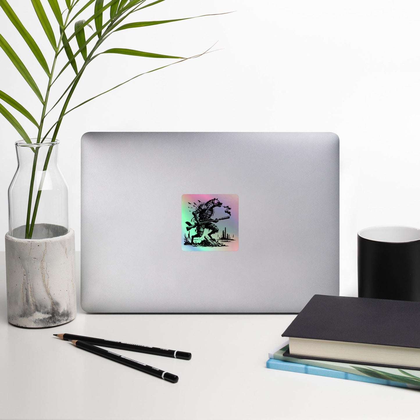 Warcore Dystopian Horror Hyena Hologram Sticker Dark Aesthetic Gothic Grunge Holographic sticker