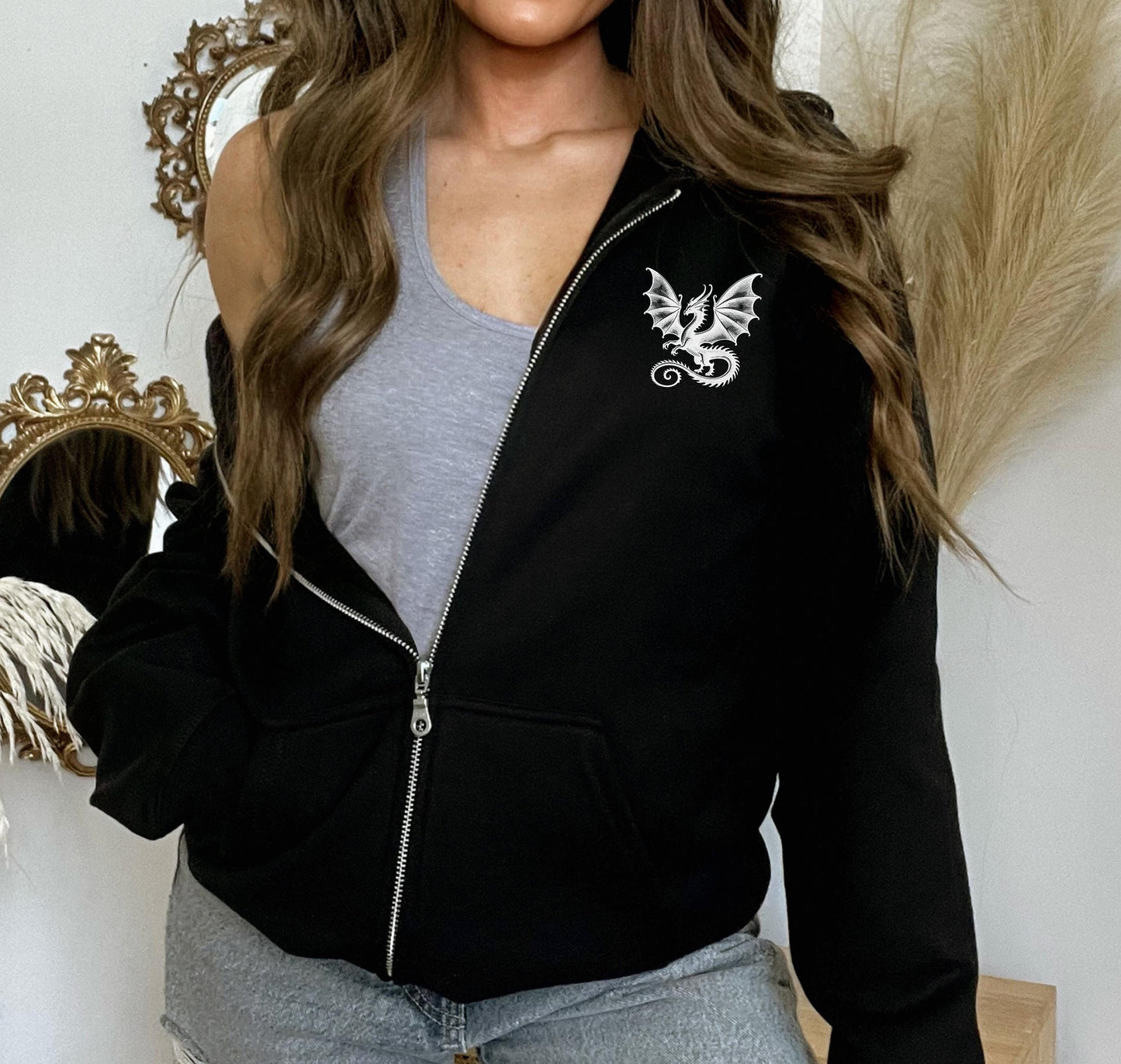Zip Up Hoodie Goth Jacket Whimsigoth Fairy Grunge Y2K Hoodie Full Zip Dreamcore Whimsigoth Clothing