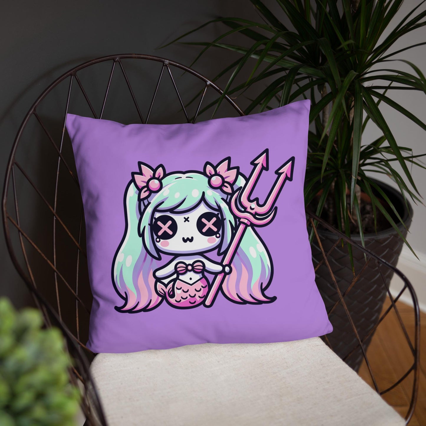 Weirdcore Mermaid Pastel Goth Throw Pillow Grunge Home Decor Mermaid Decorative Pillow