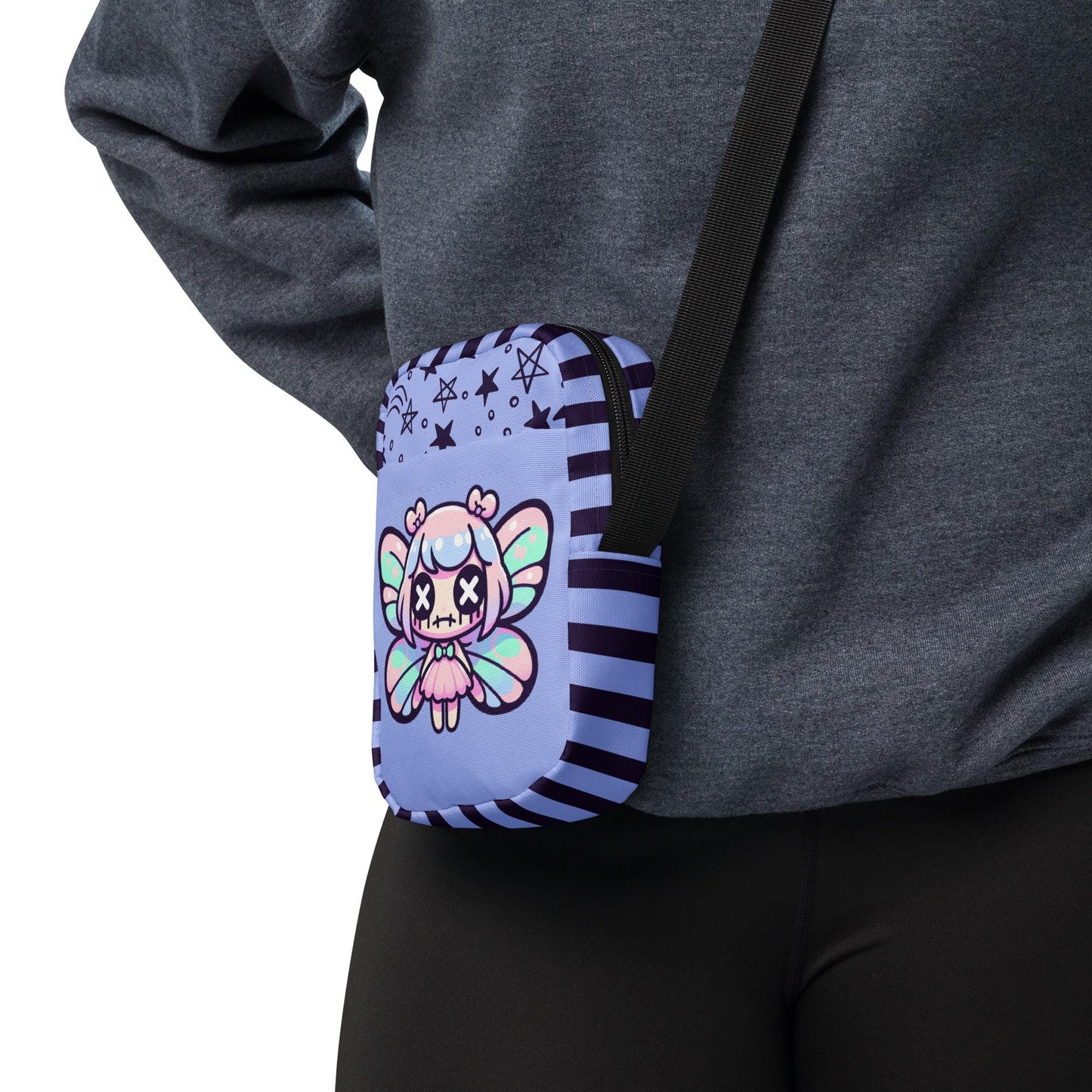 Creepy Cute Weirdcore Fairy Utility Crossbody Bag Pastel Goth Grunge Shoulder Bag Kawaii Purse