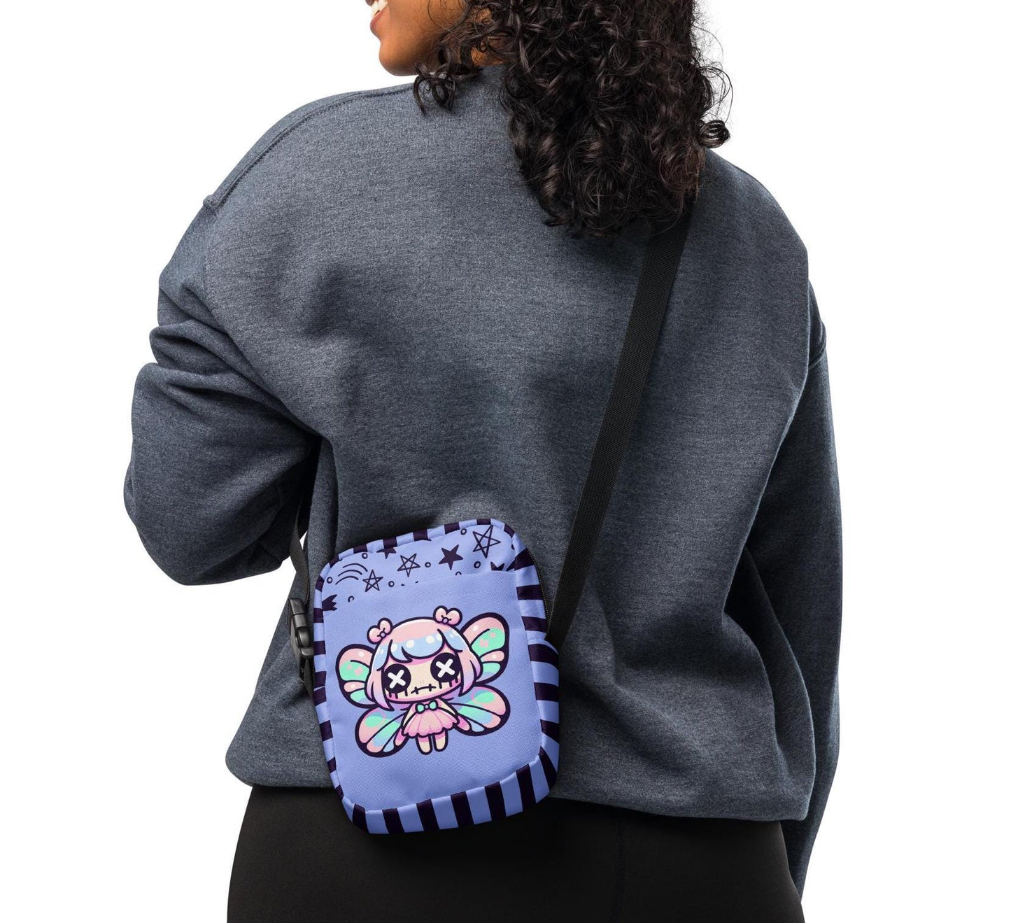 Creepy Cute Weirdcore Fairy Utility Crossbody Bag Pastel Goth Grunge Shoulder Bag Kawaii Purse