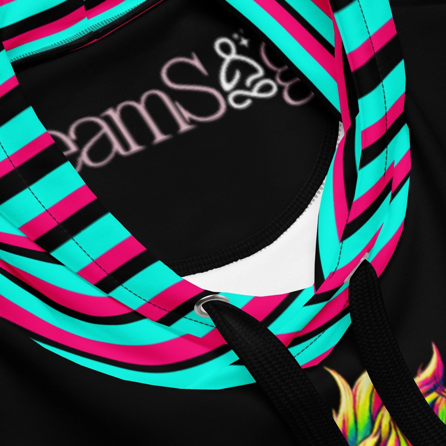 Striped Creepy Neon Goth Weirdcore Hyena Clown Graphic Unisex Hoodie Y2K Clowncore Grunge Shirt