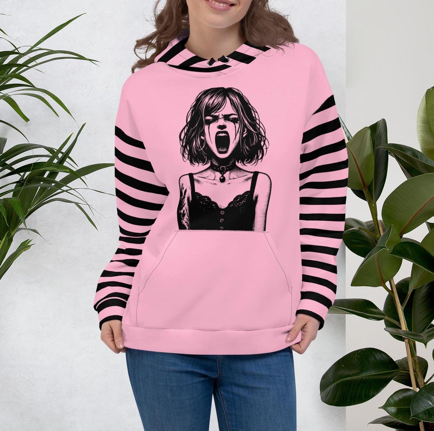 Pastel Goth Screaming Gothic Girl Ventcore Y2K Grunge Unisex Hoodie