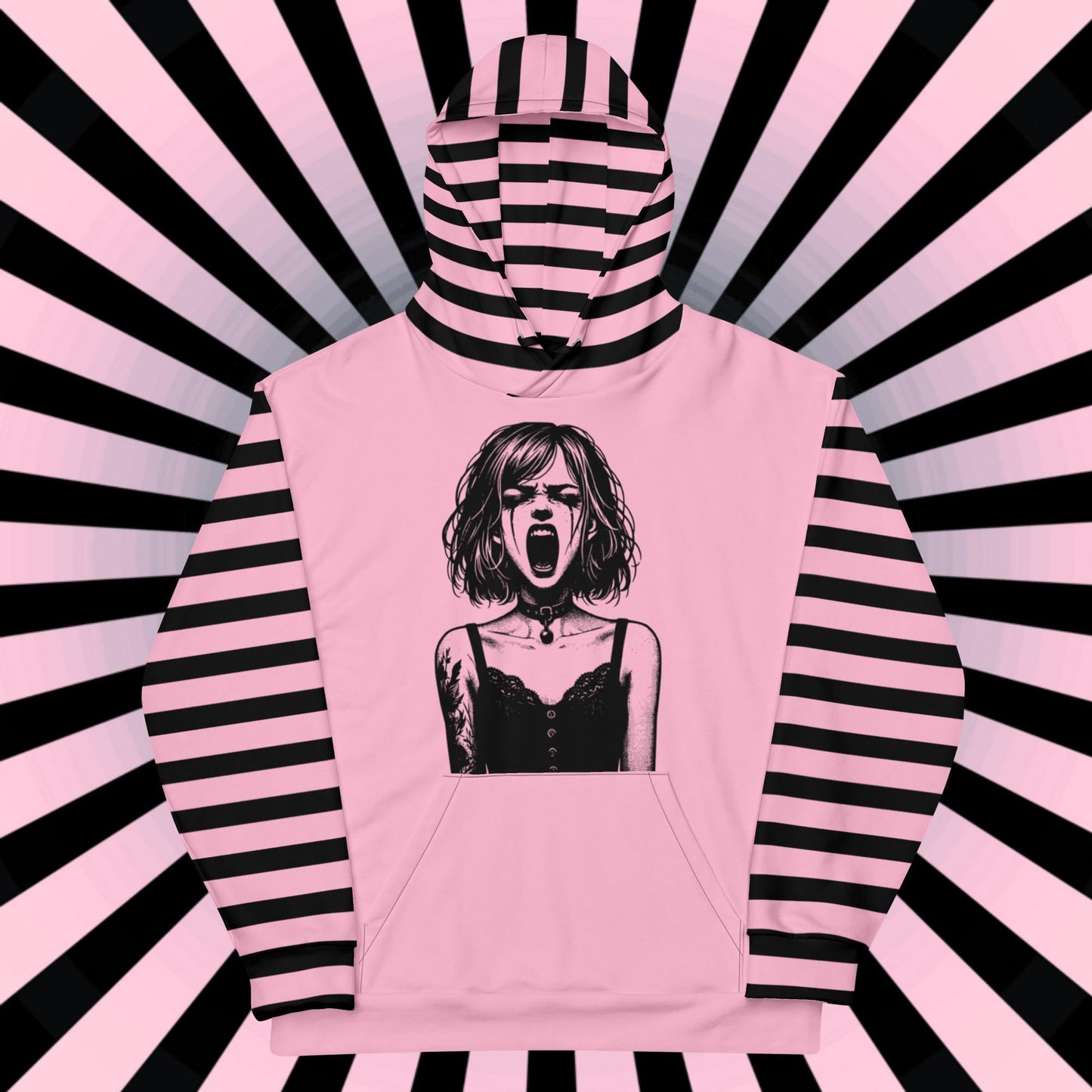 Pastel Goth Screaming Gothic Girl Ventcore Y2K Grunge Unisex Hoodie