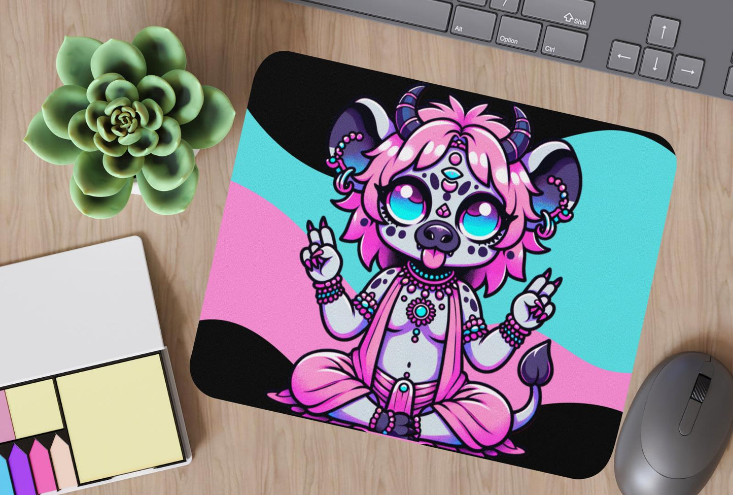 Creepy Cute Pastel Goth Shaman Demon Gothic Animal Gaming Dorm Office Desk Mouse Pad Weirdcore Grunge Decor