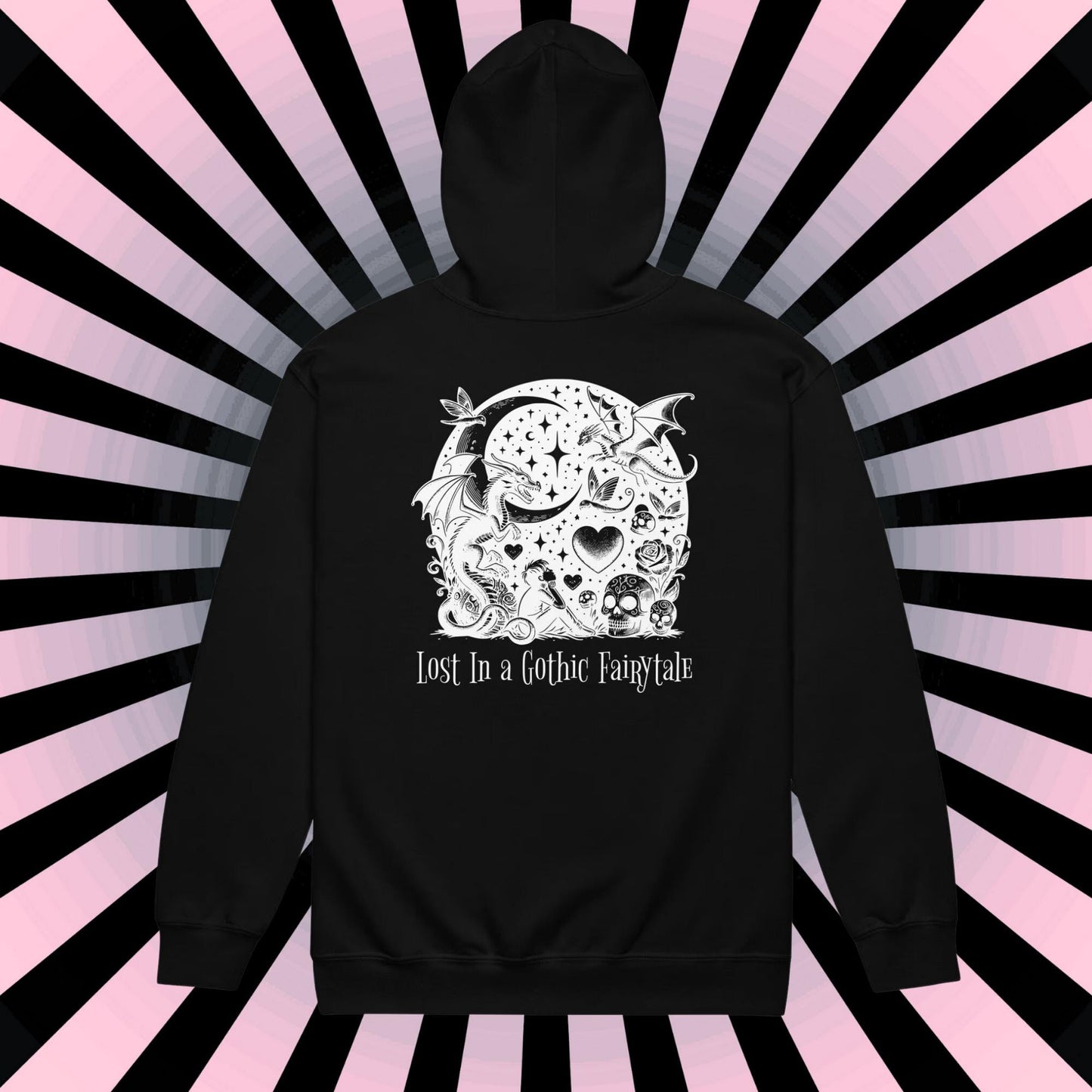 Zip Up Hoodie Goth Jacket Whimsigoth Fairy Grunge Y2K Hoodie Full Zip Dreamcore Apparel Whimsigoth Clothing