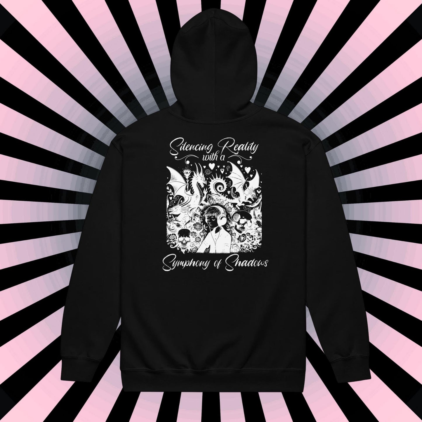 Zip Up Hoodie Gothic Clothes Y2K Hoodie Full Zip Pastel Goth Custom Sweatshirt Fairy Grunge Dreamcore