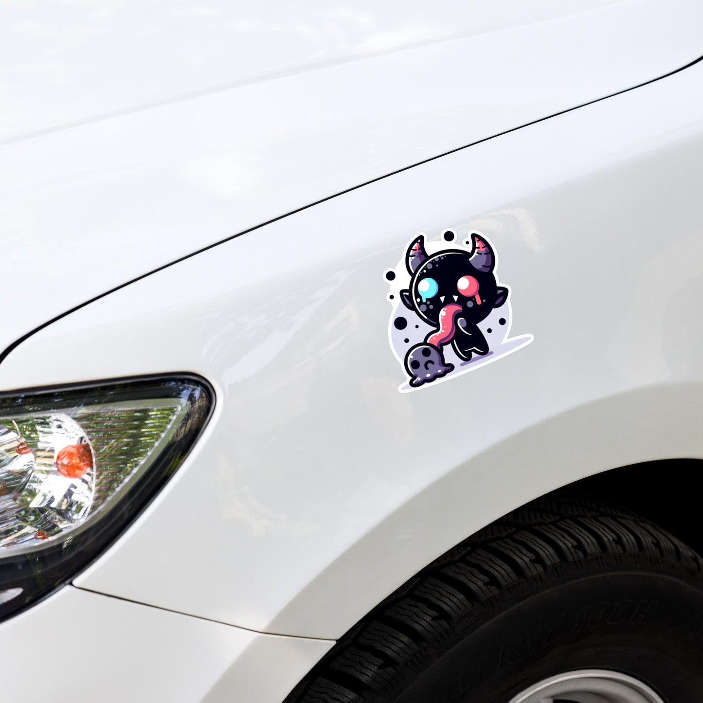Creepy Cute Demon Licking Ghost Decal Weirdcore Horror Pastel Grunge Goth Vinyl Waterproof Sticker