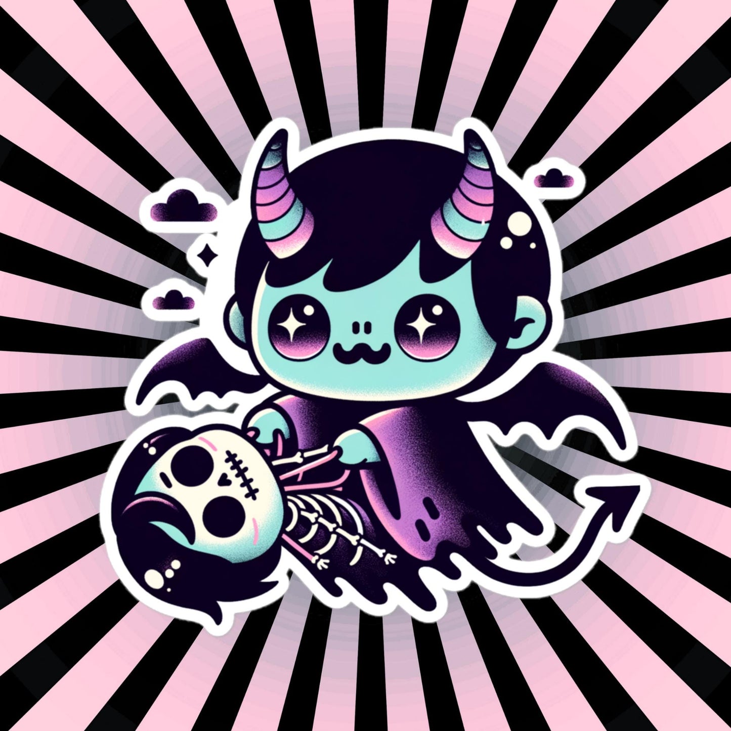 Spooky Cute Vampire Demon Boy Horror Weirdcore Goth Bubble-free Waterproof Vinyl Sticker