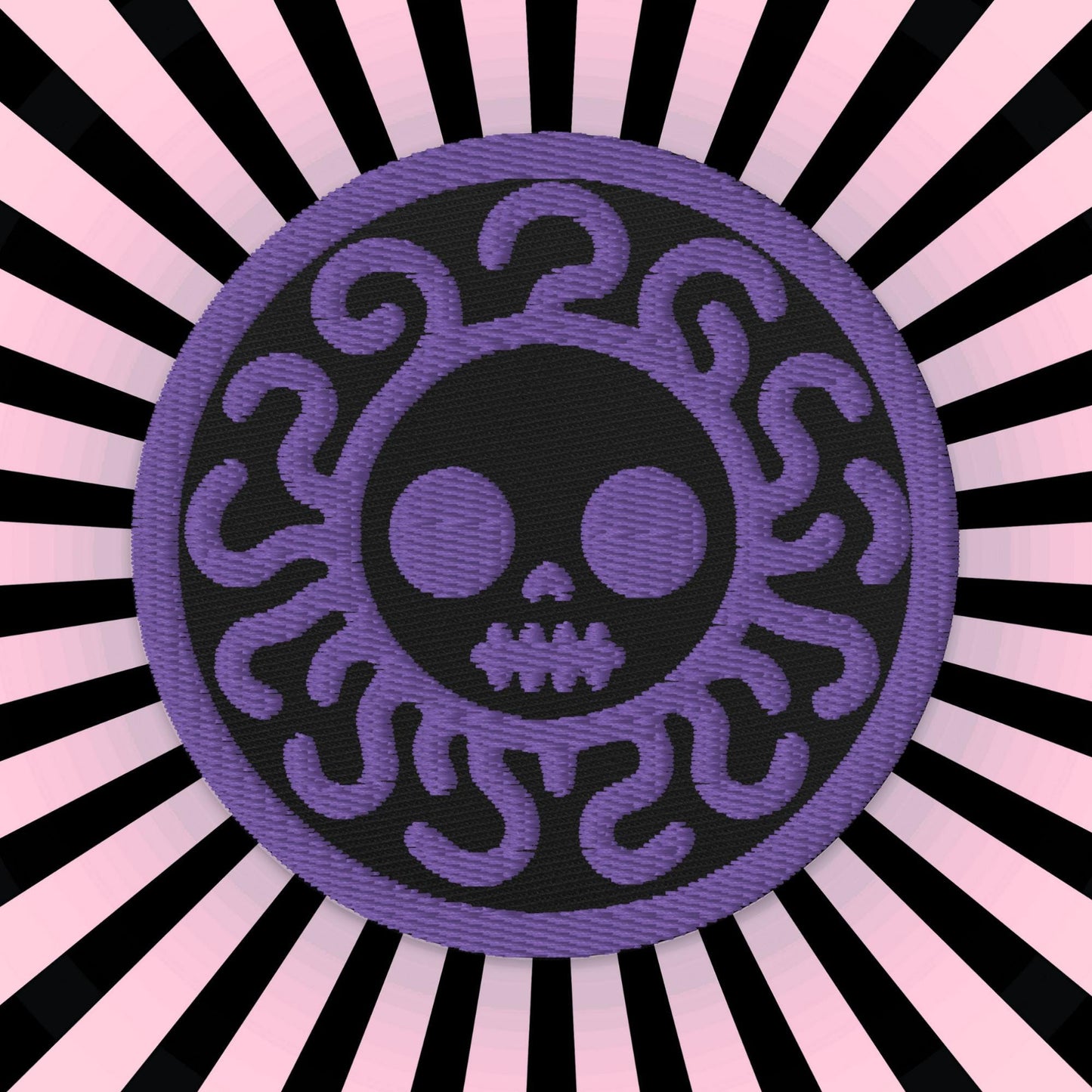 Spooky Cute Weirdcore Grunge Purple Medusa Goth Embroidered Patch