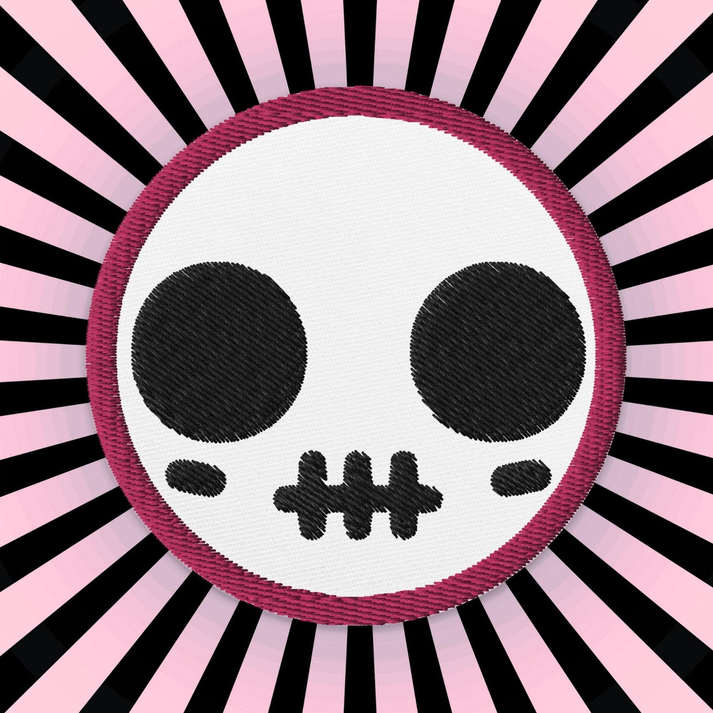 Spooky Cute Skull Weirdcore Grunge Goth Embroidered Patch