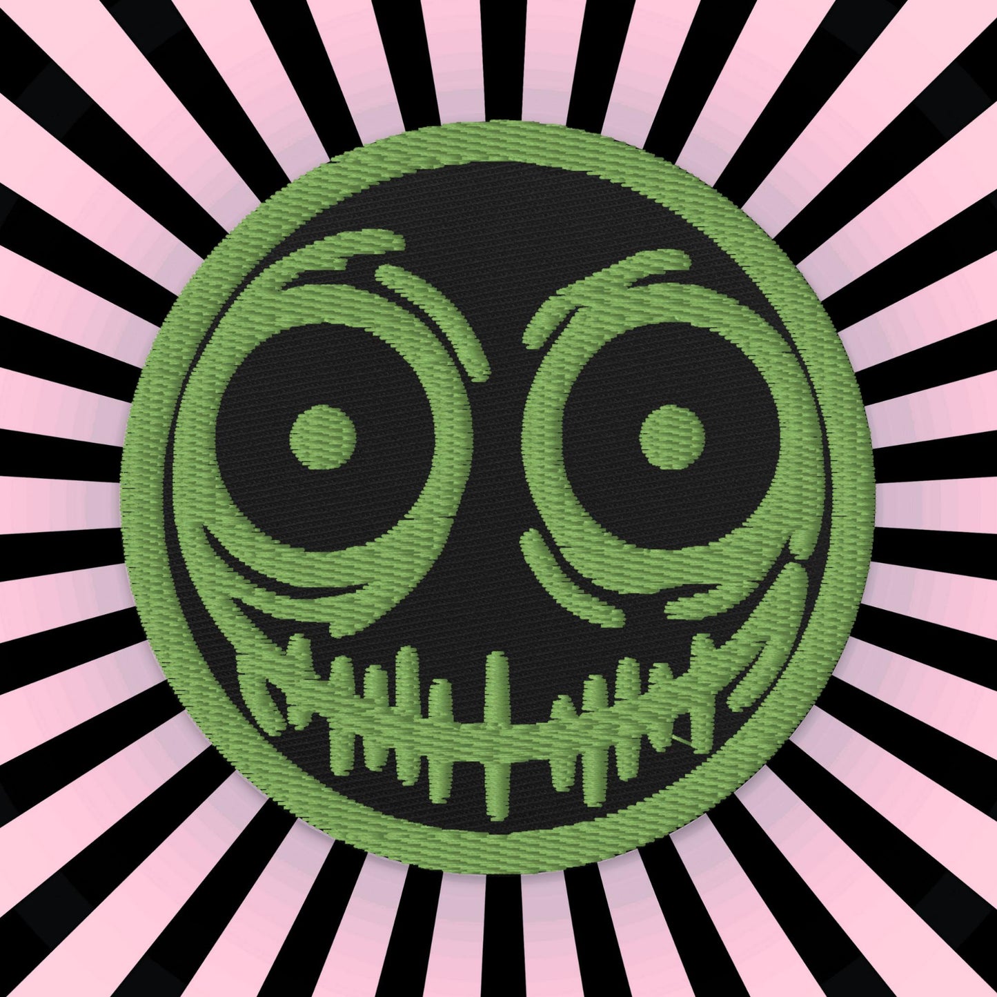 Creepy Ghoul Face Weirdcore Grunge Y2K Embroidered Patch