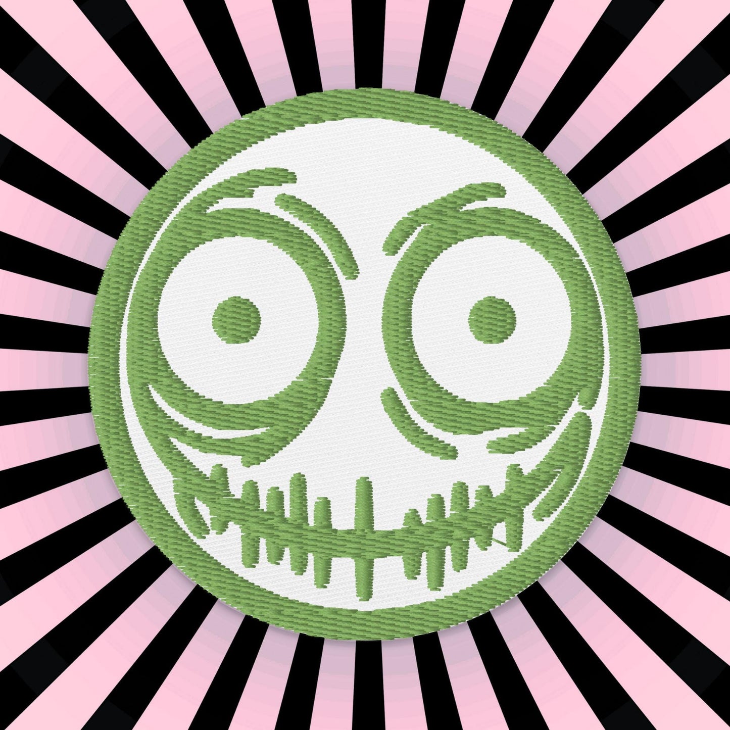 Creepy Ghoul Face Weirdcore Grunge Y2K Embroidered Patch