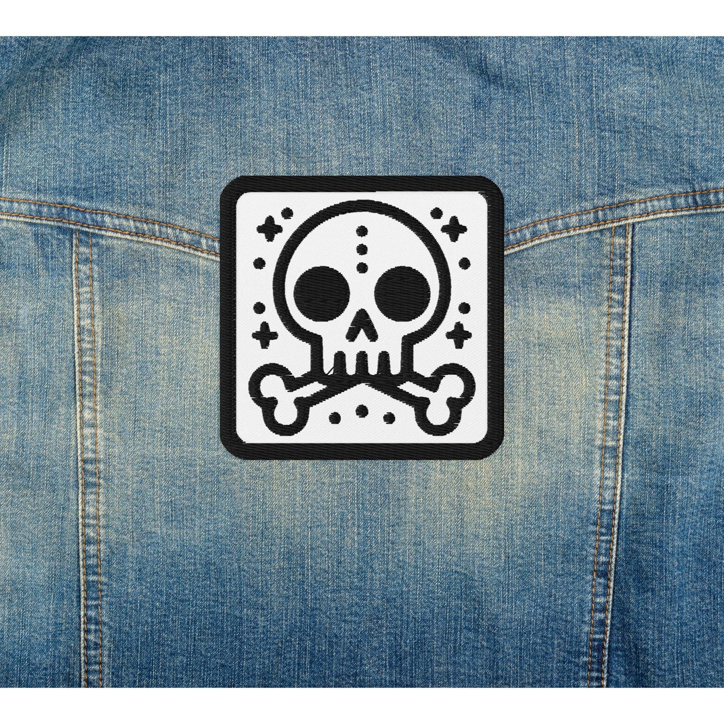 Spooky Cute Weirdcore Grunge Bubble Skull Goth Embroidered Patch
