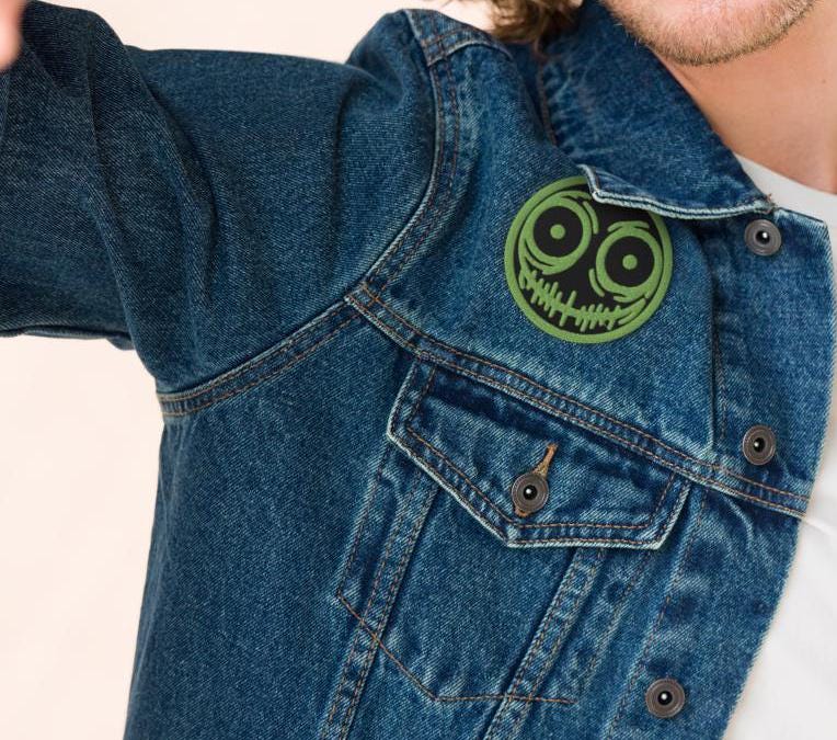 Creepy Ghoul Face Weirdcore Grunge Y2K Embroidered Patch