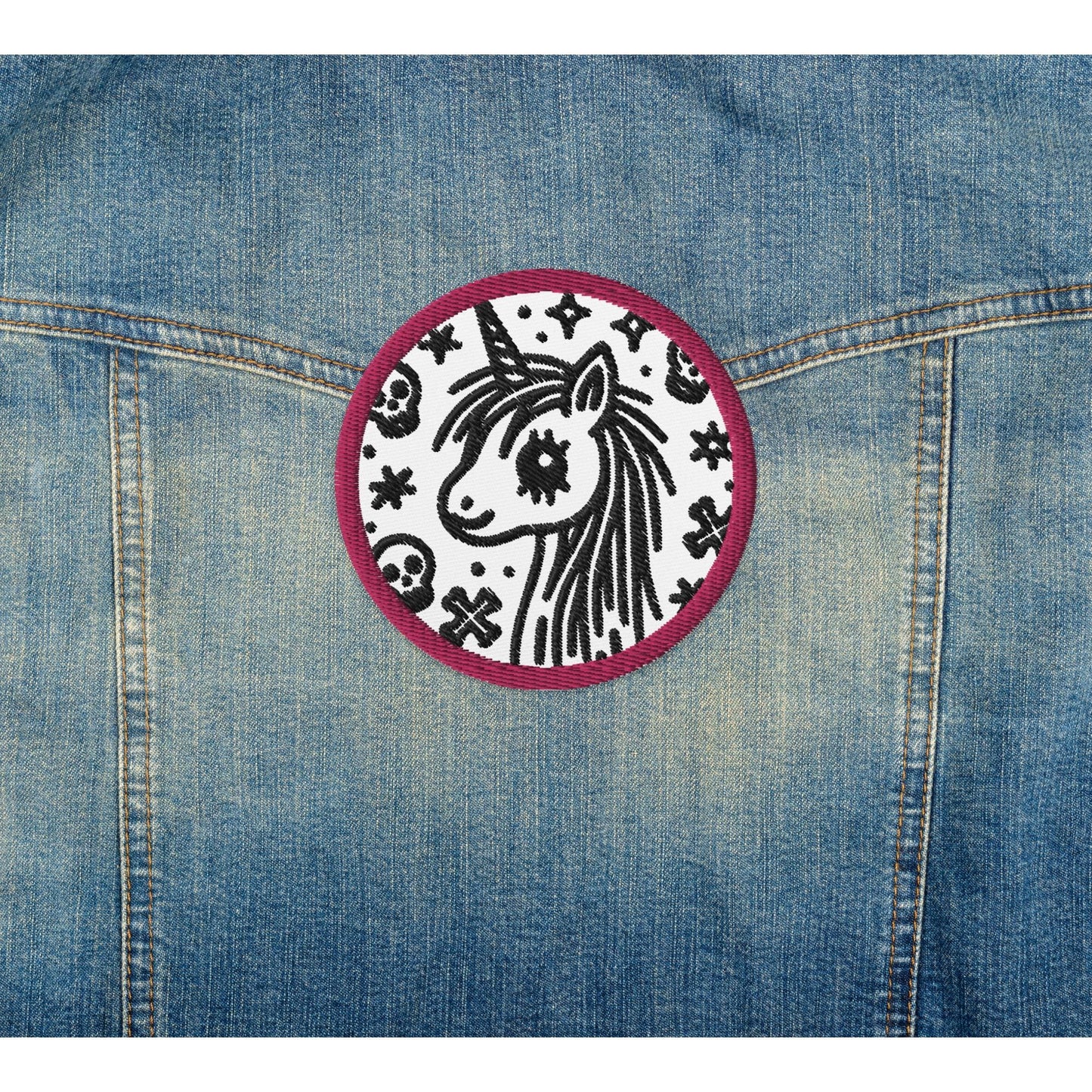 Creepy Weirdcore Grunge Goth Unicorn Embroidered Patch