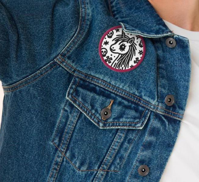 Creepy Weirdcore Grunge Goth Unicorn Embroidered Patch